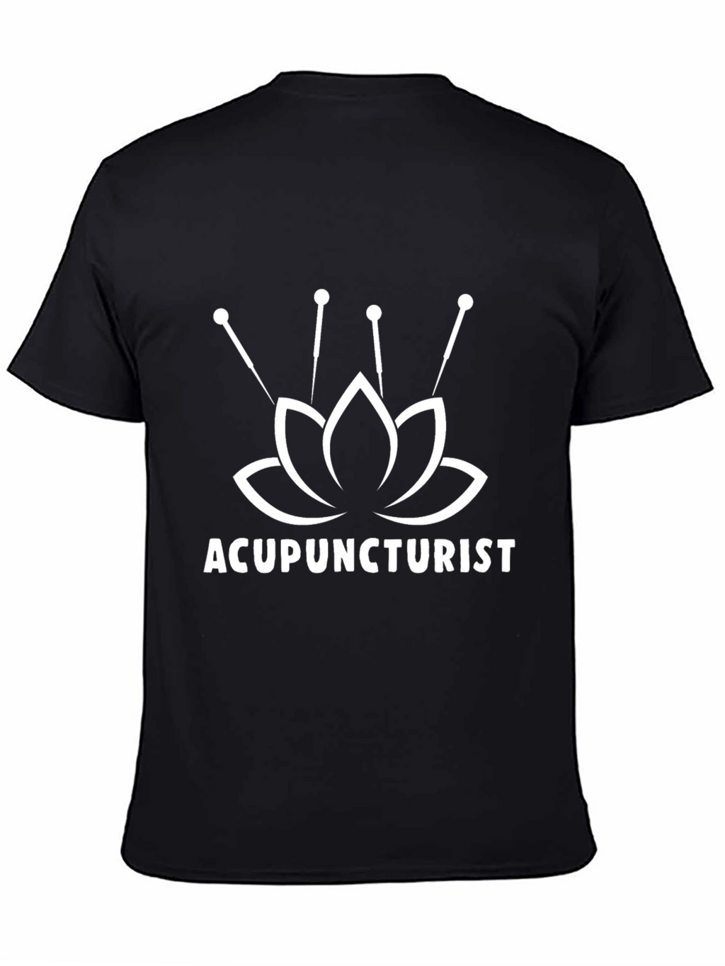 Acupuncturist Lotus Flower Black T-Shirt