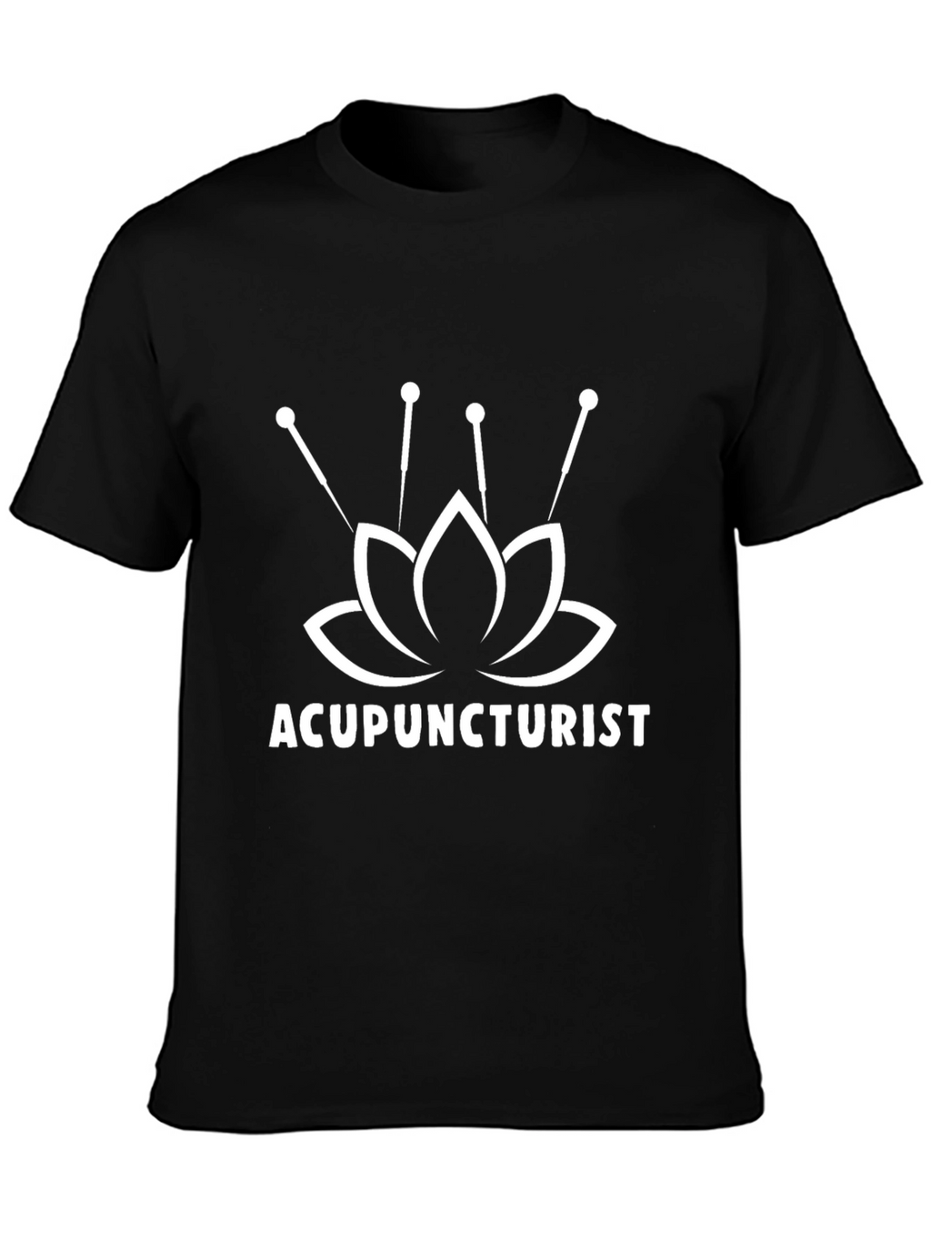 Acupuncturist Lotus Flower Black T-Shirt
