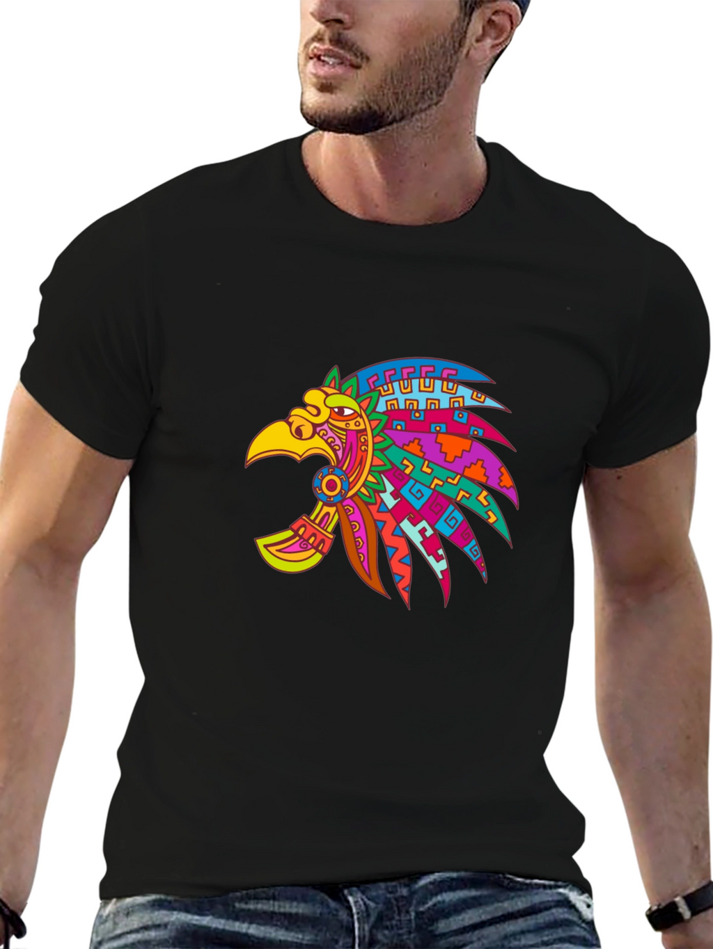 Aztec Eagle Black T-Shirt