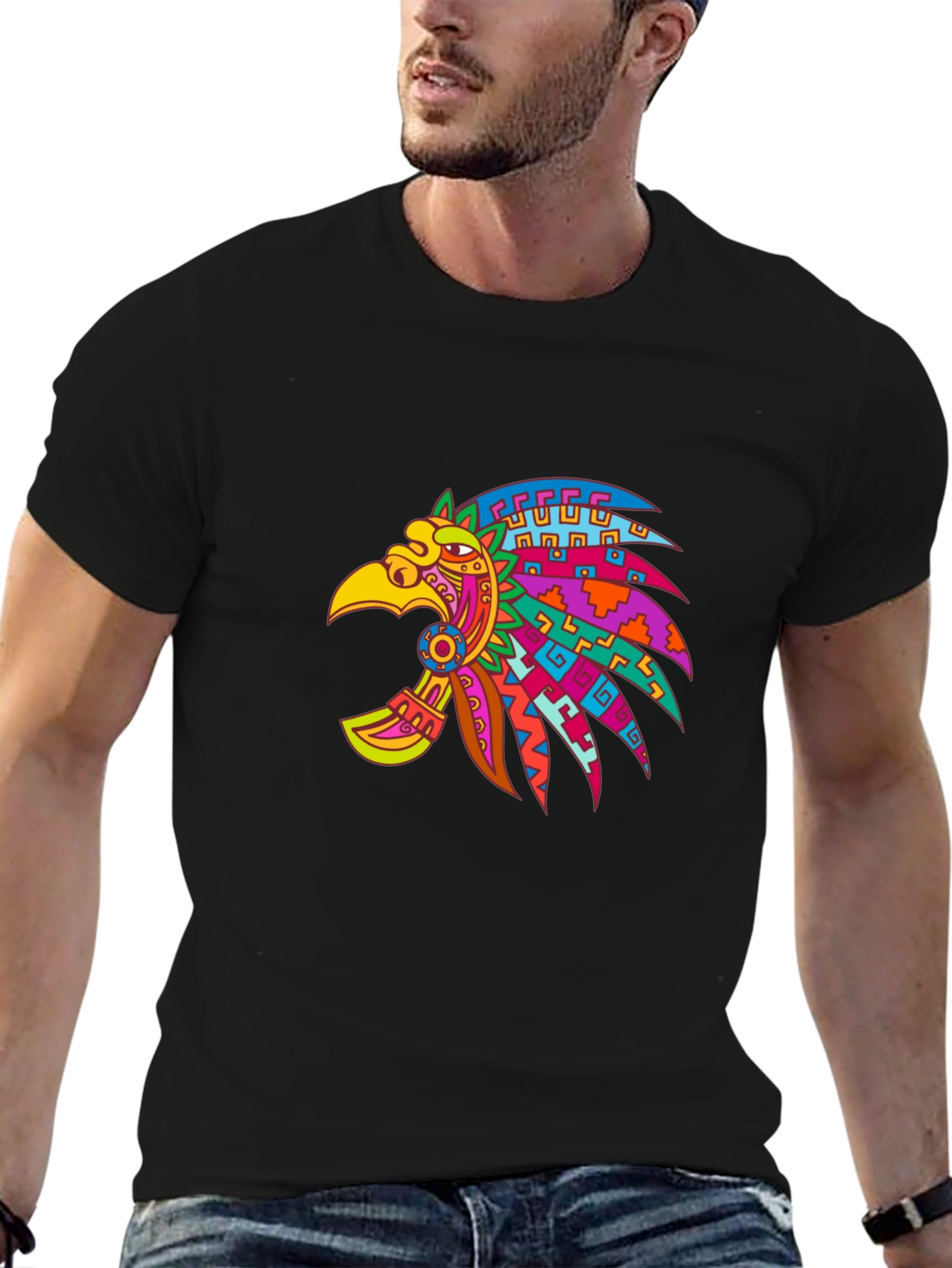 Aztec Eagle Black T-Shirt