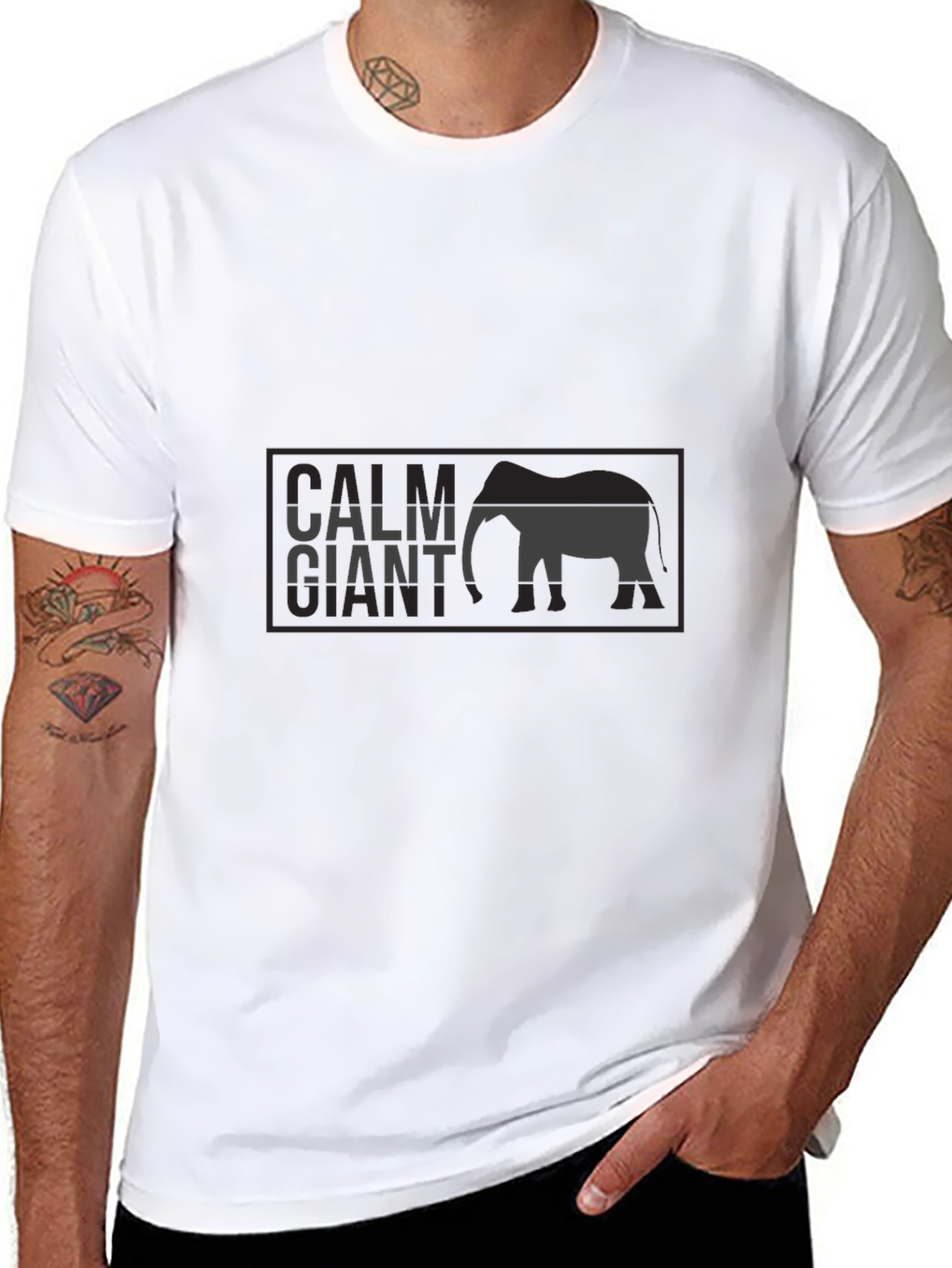 Calm Giant Black Graphic T-Shirt