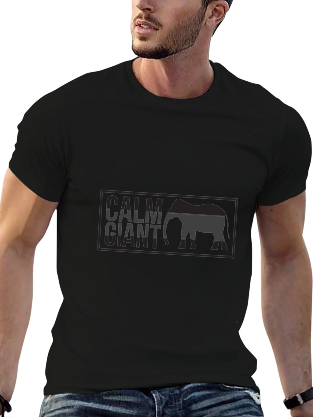 Calm Giant Black Graphic T-Shirt
