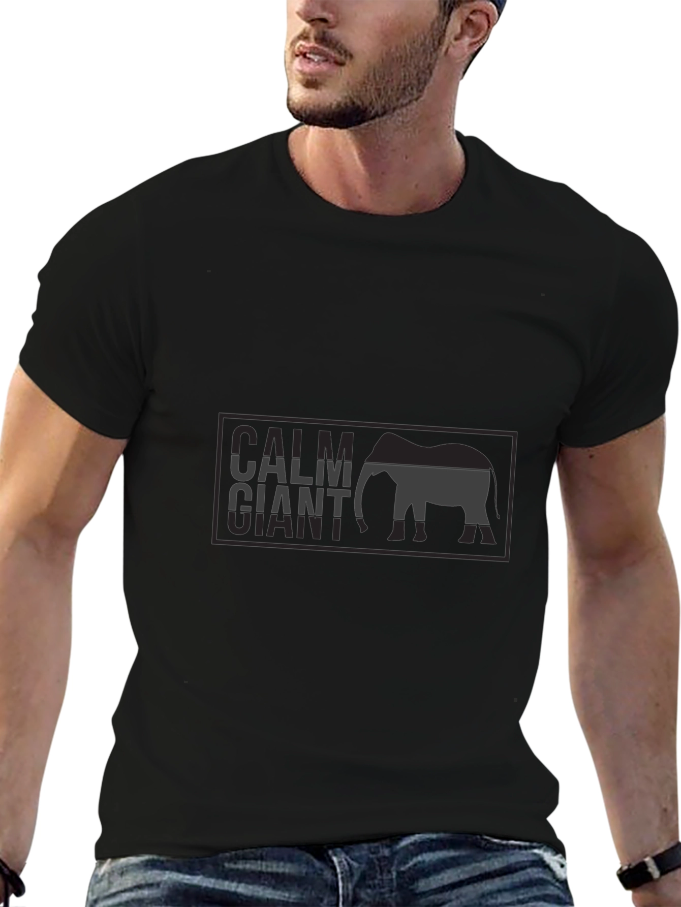 Calm Giant Black Graphic T-Shirt