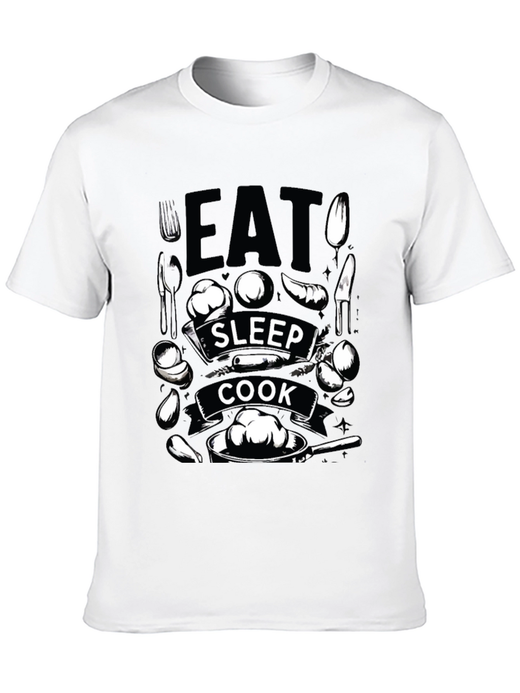 Eat Sleep Cook T-Shirt - Foodie Gift