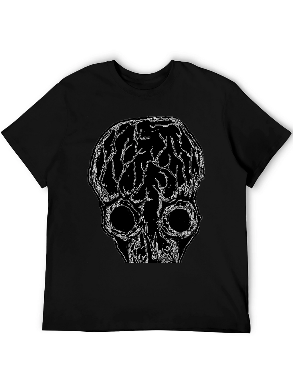 Brain Skull Graphic Tee - Black Unisex T-Shirt