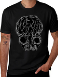 Brain Skull Graphic Tee - Black Unisex T-Shirt