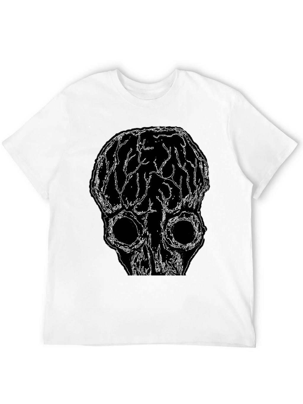 Brain Skull Graphic Tee - Black Unisex T-Shirt