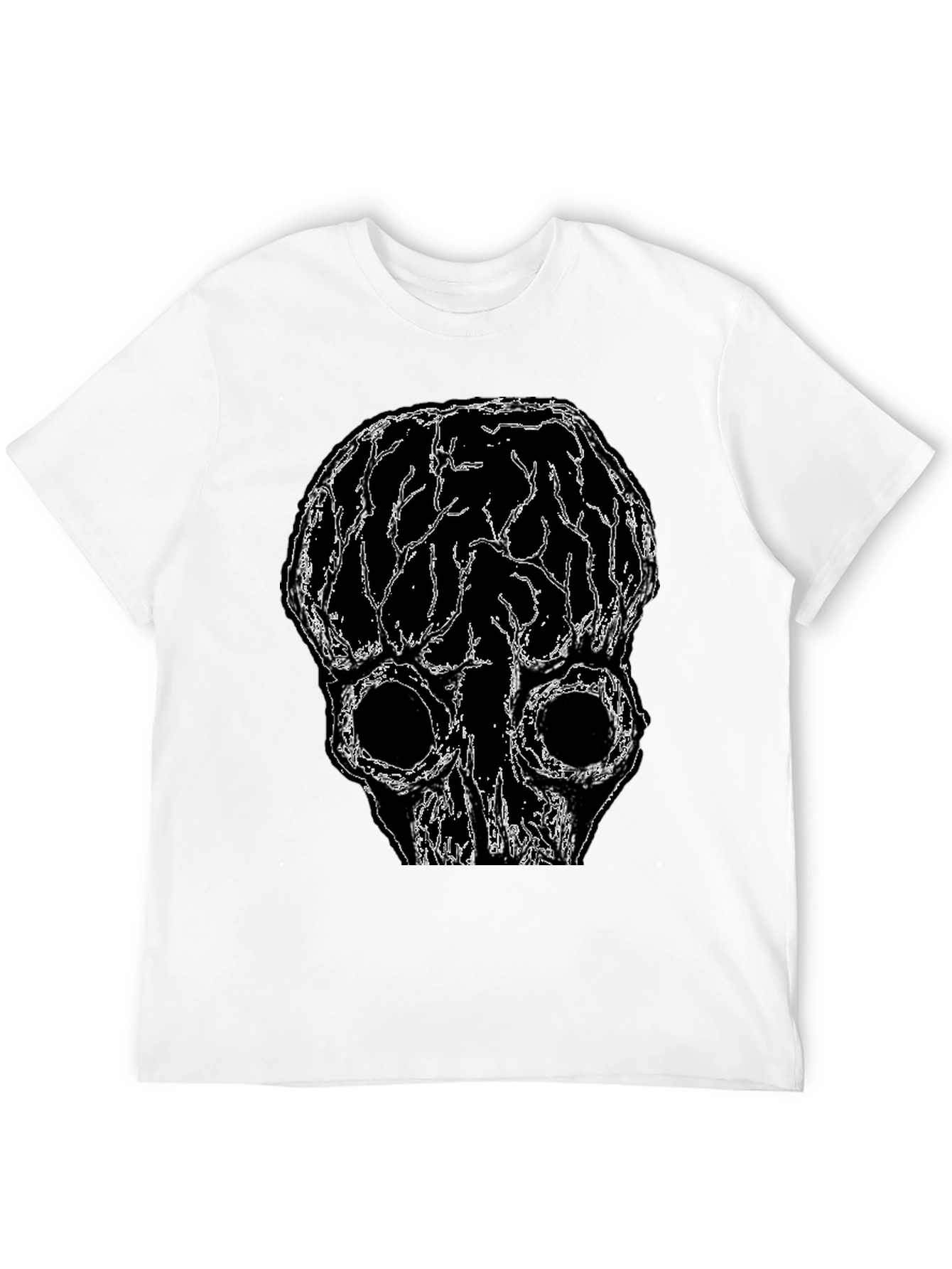 Brain Skull Graphic Tee - Black Unisex T-Shirt