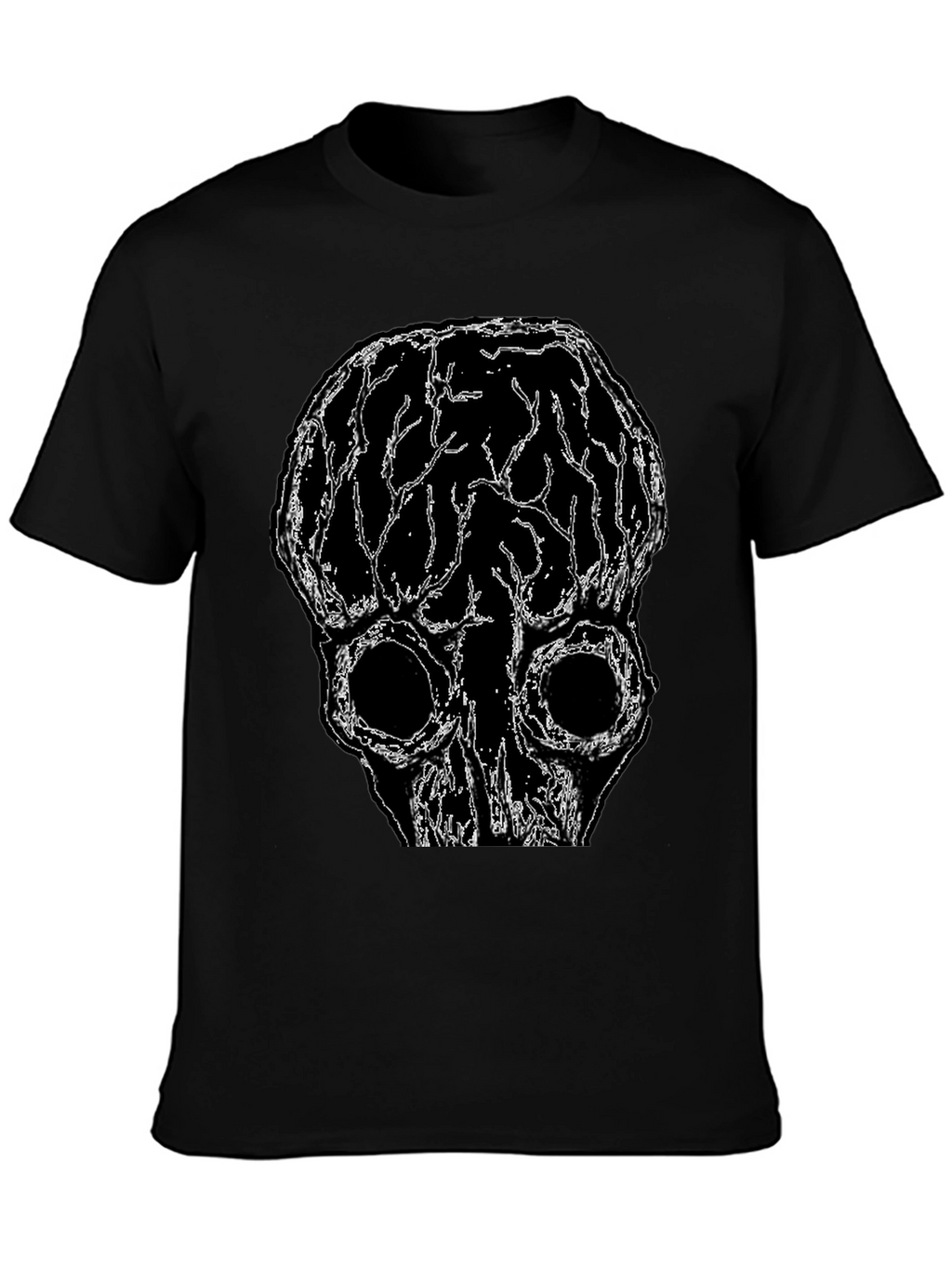 Brain Skull Graphic Tee - Black Unisex T-Shirt
