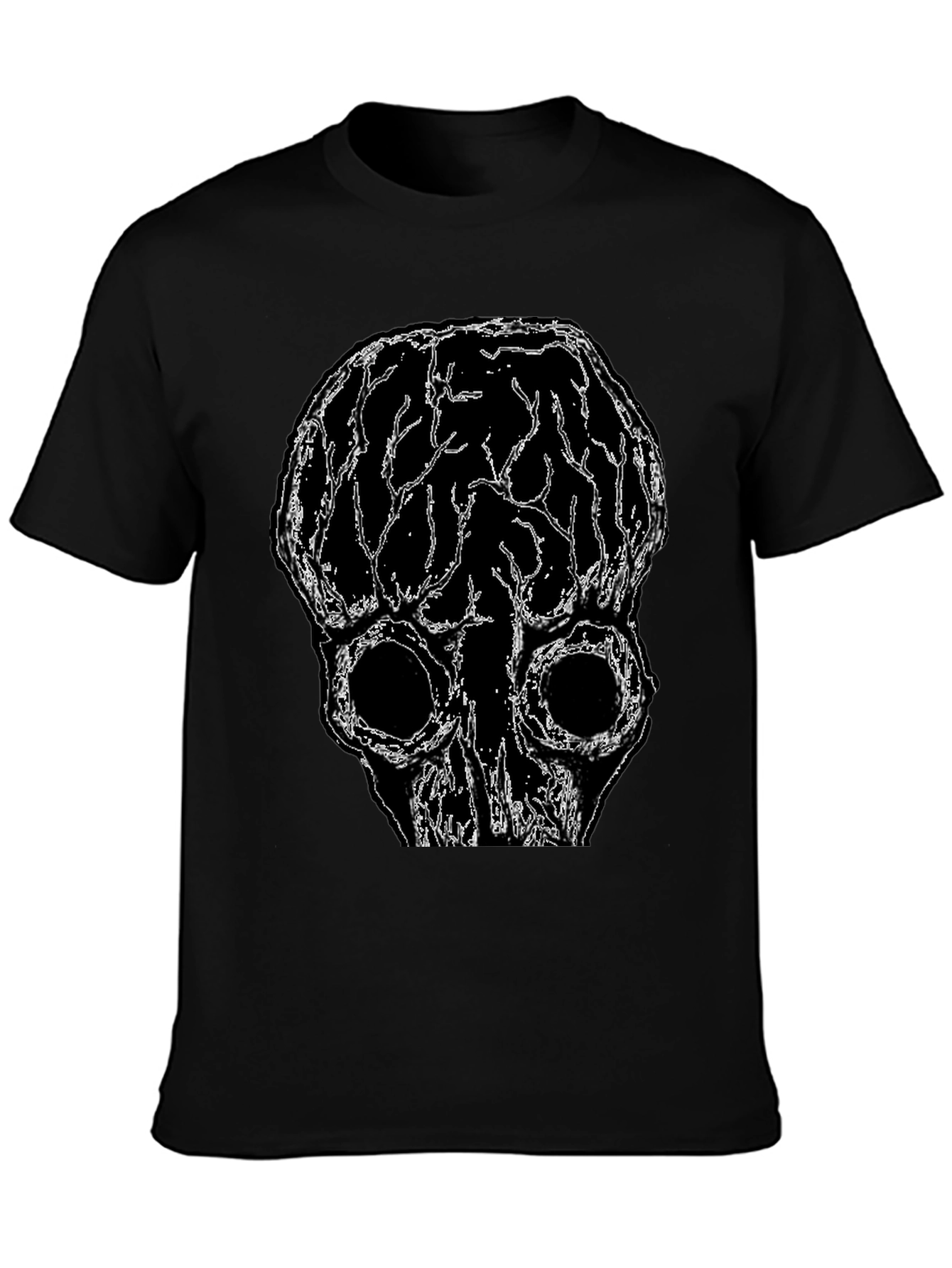 Brain Skull Graphic Tee - Black Unisex T-Shirt