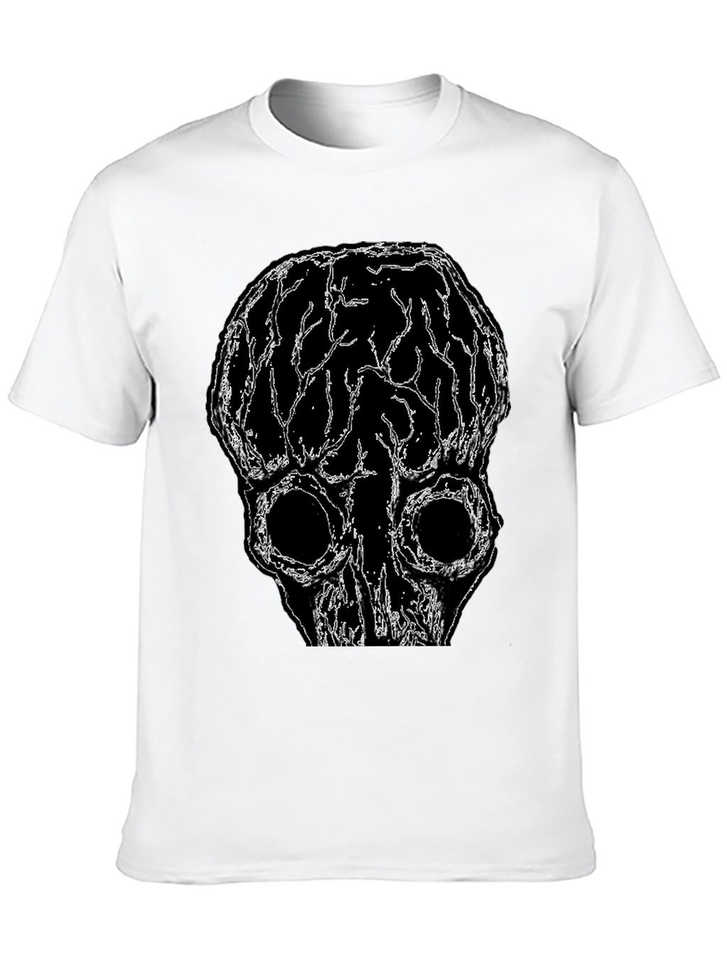 Brain Skull Graphic Tee - Black Unisex T-Shirt