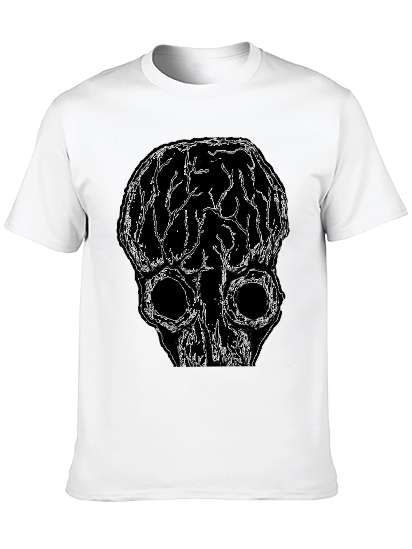 Brain Skull Graphic Tee - Black Unisex T-Shirt