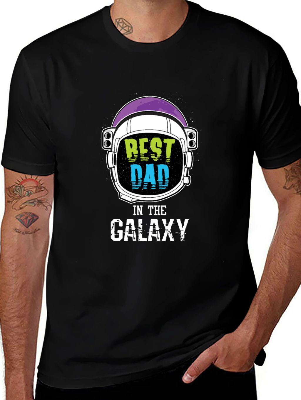 Best Dad in the Galaxy Black T-Shirt