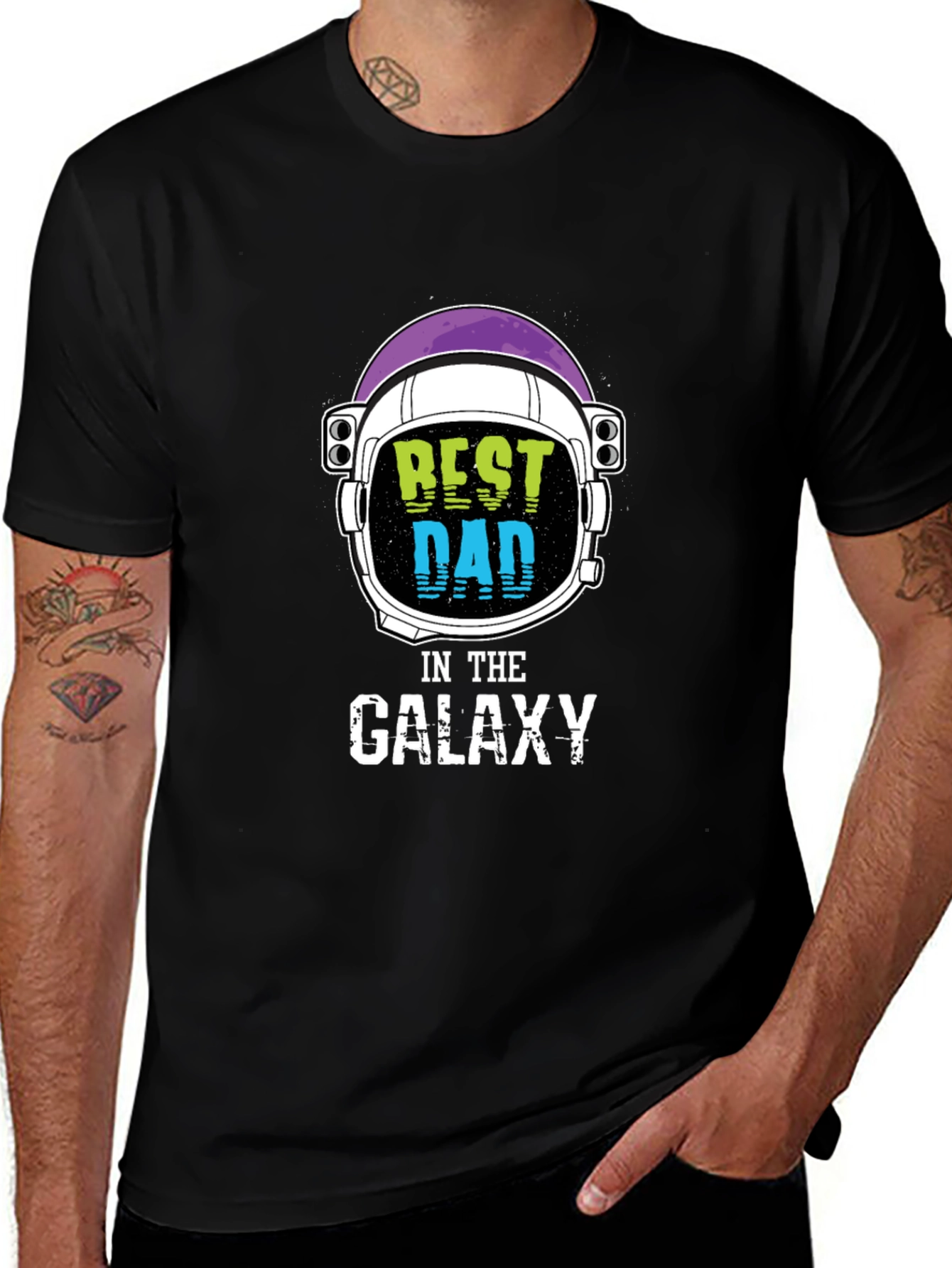 Best Dad in the Galaxy Black T-Shirt