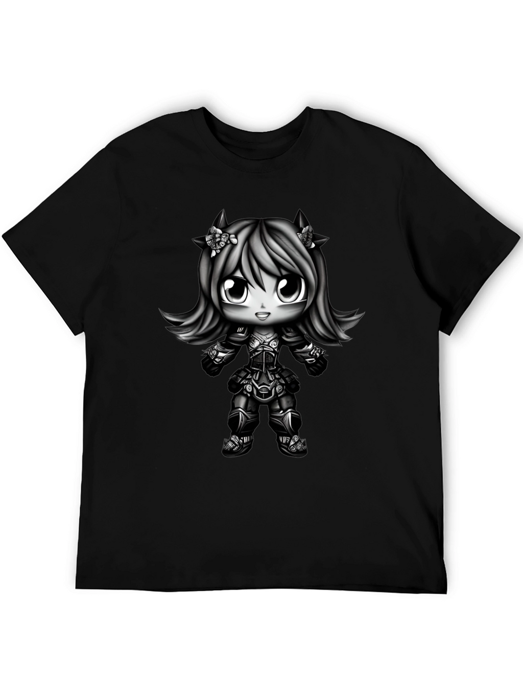 Anime Girl Graphic Black T-Shirt