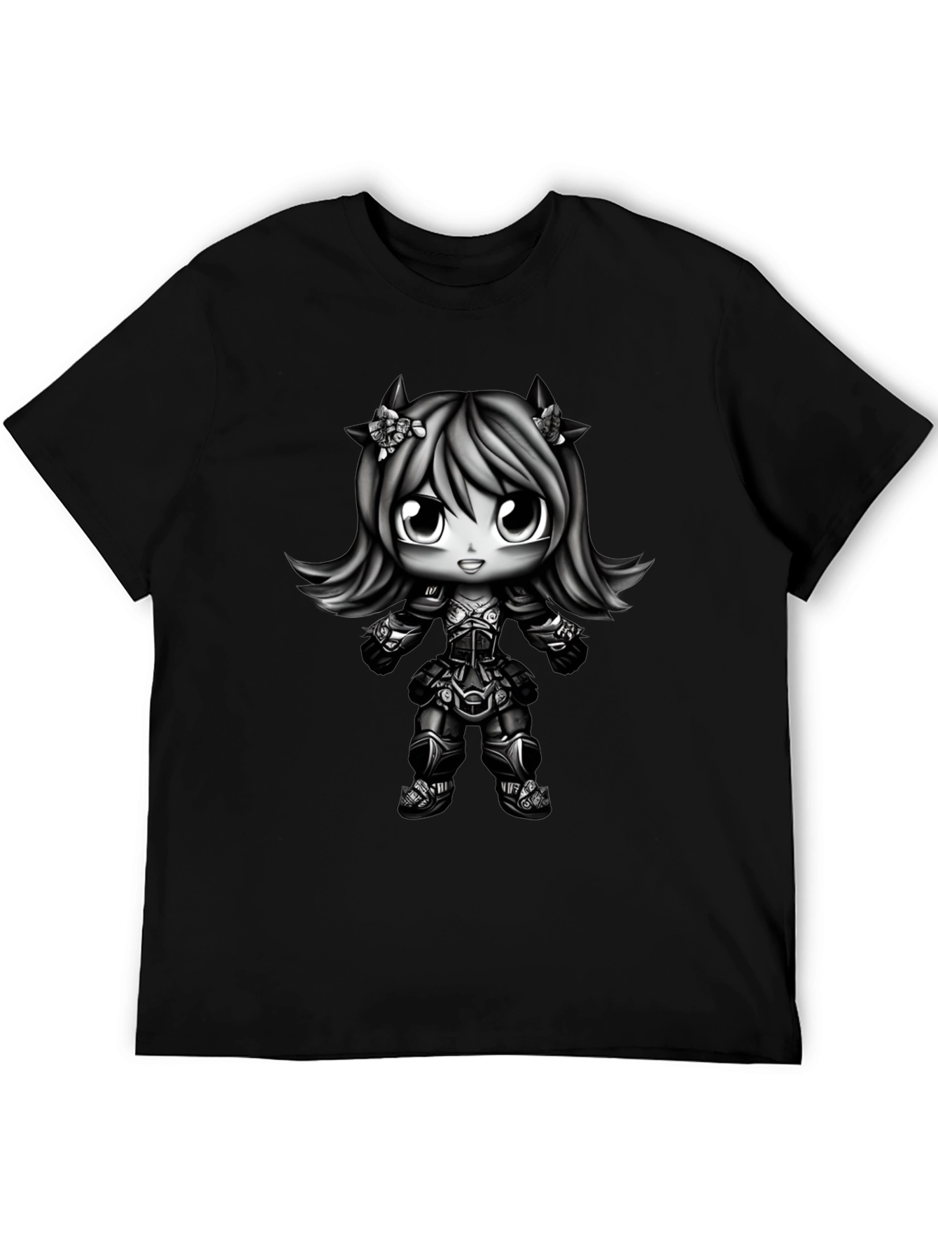 Anime Girl Graphic Black T-Shirt