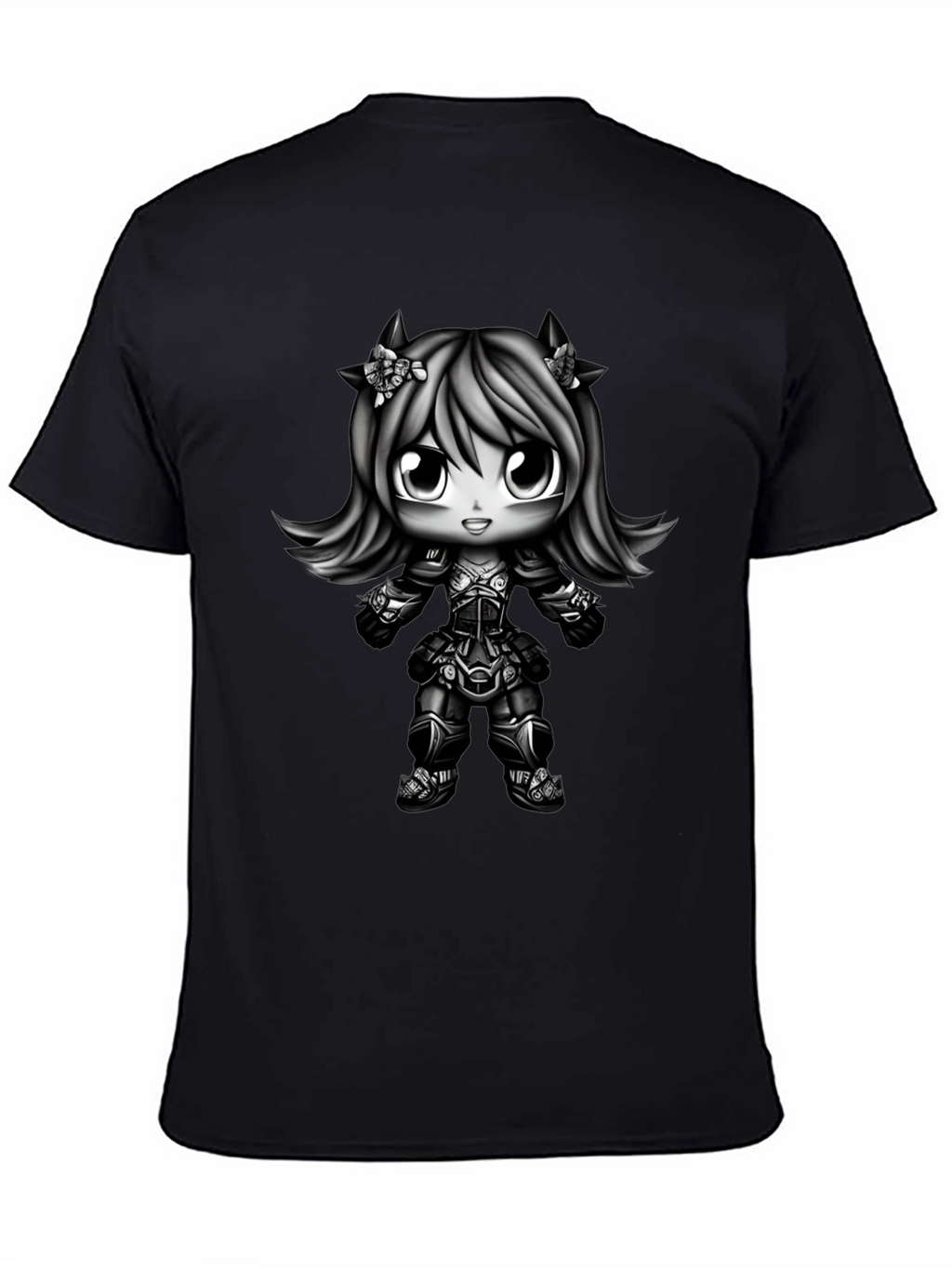 Anime Girl Graphic Black T-Shirt