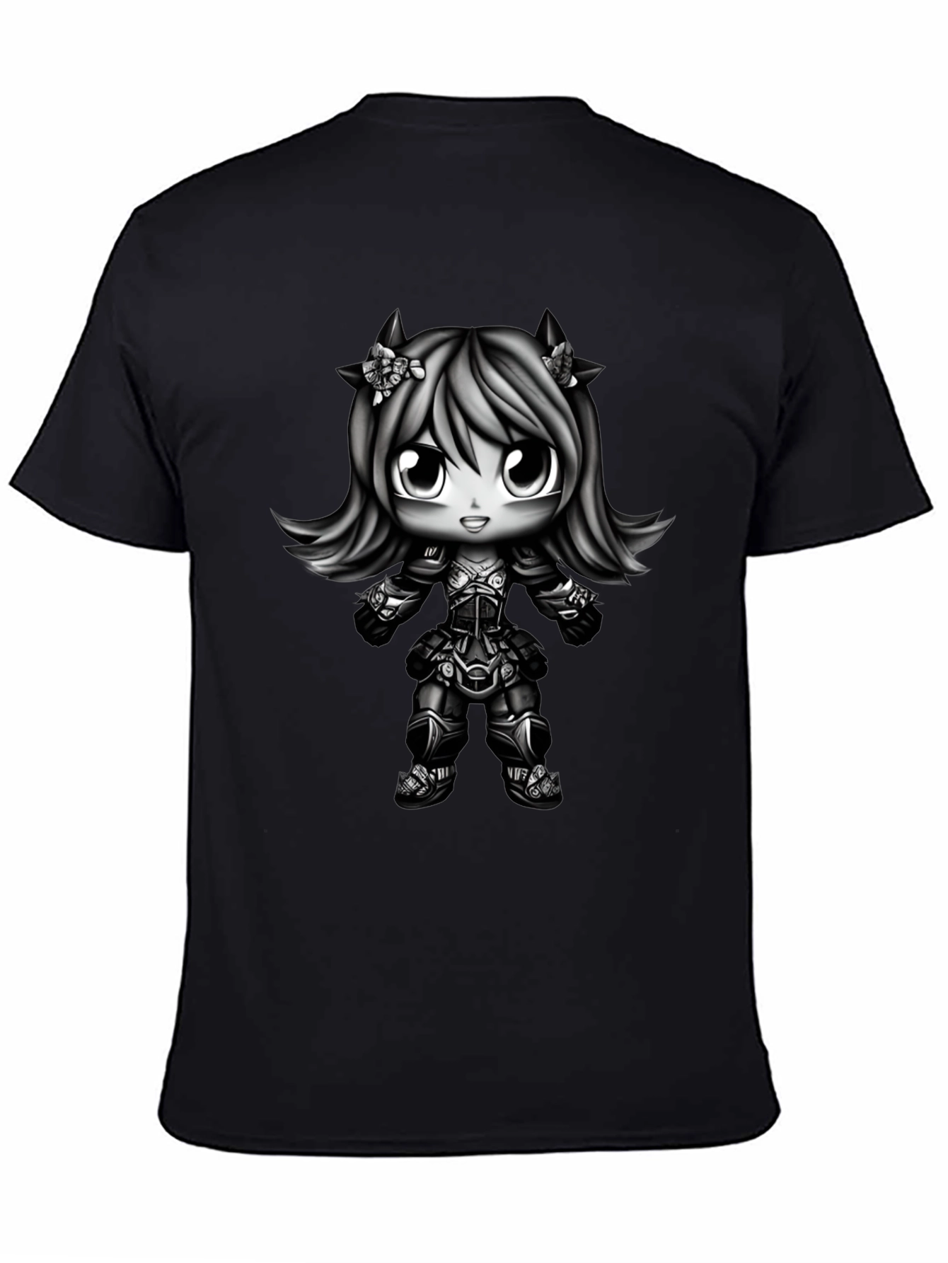 Anime Girl Graphic Black T-Shirt