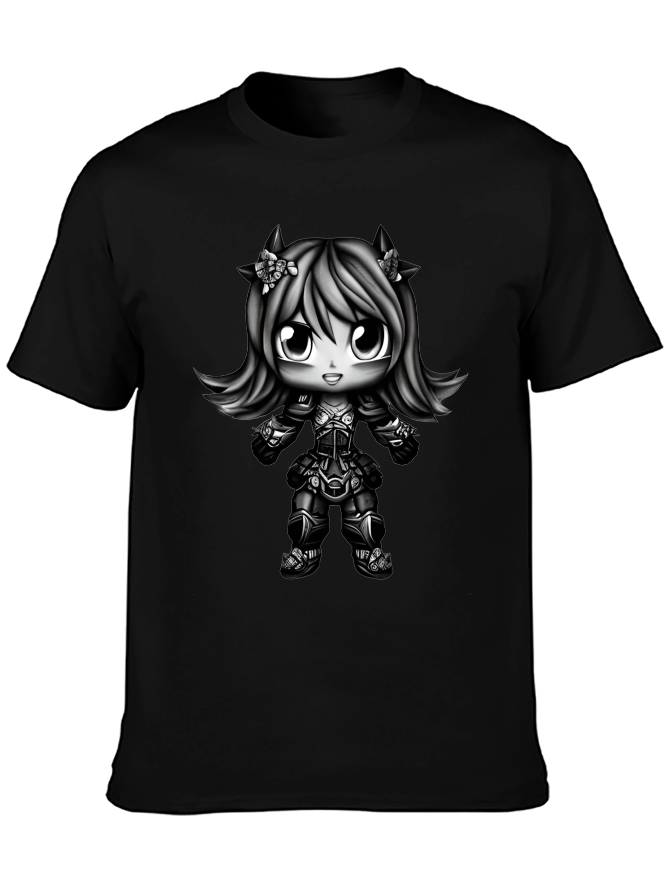Anime Girl Graphic Black T-Shirt
