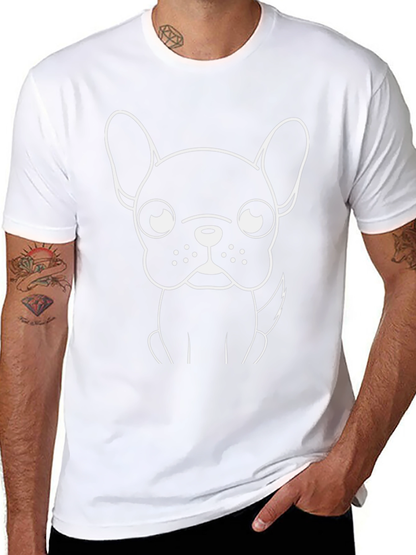 Cool French Bulldog Graphic Black T-Shirt