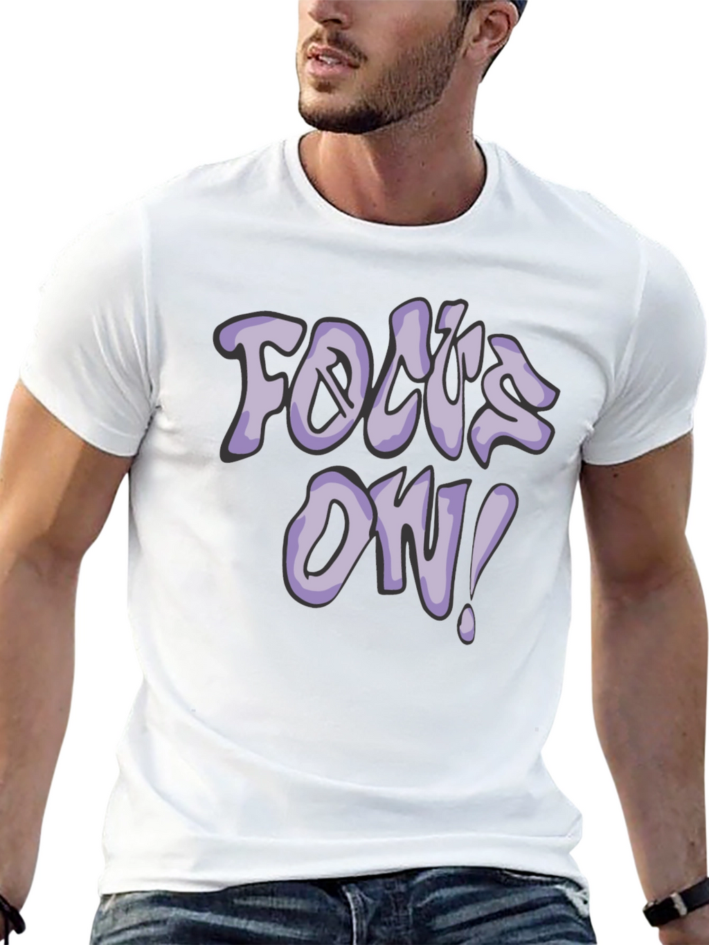 Focus On! Graphic Tee - Casual Black T-Shirt