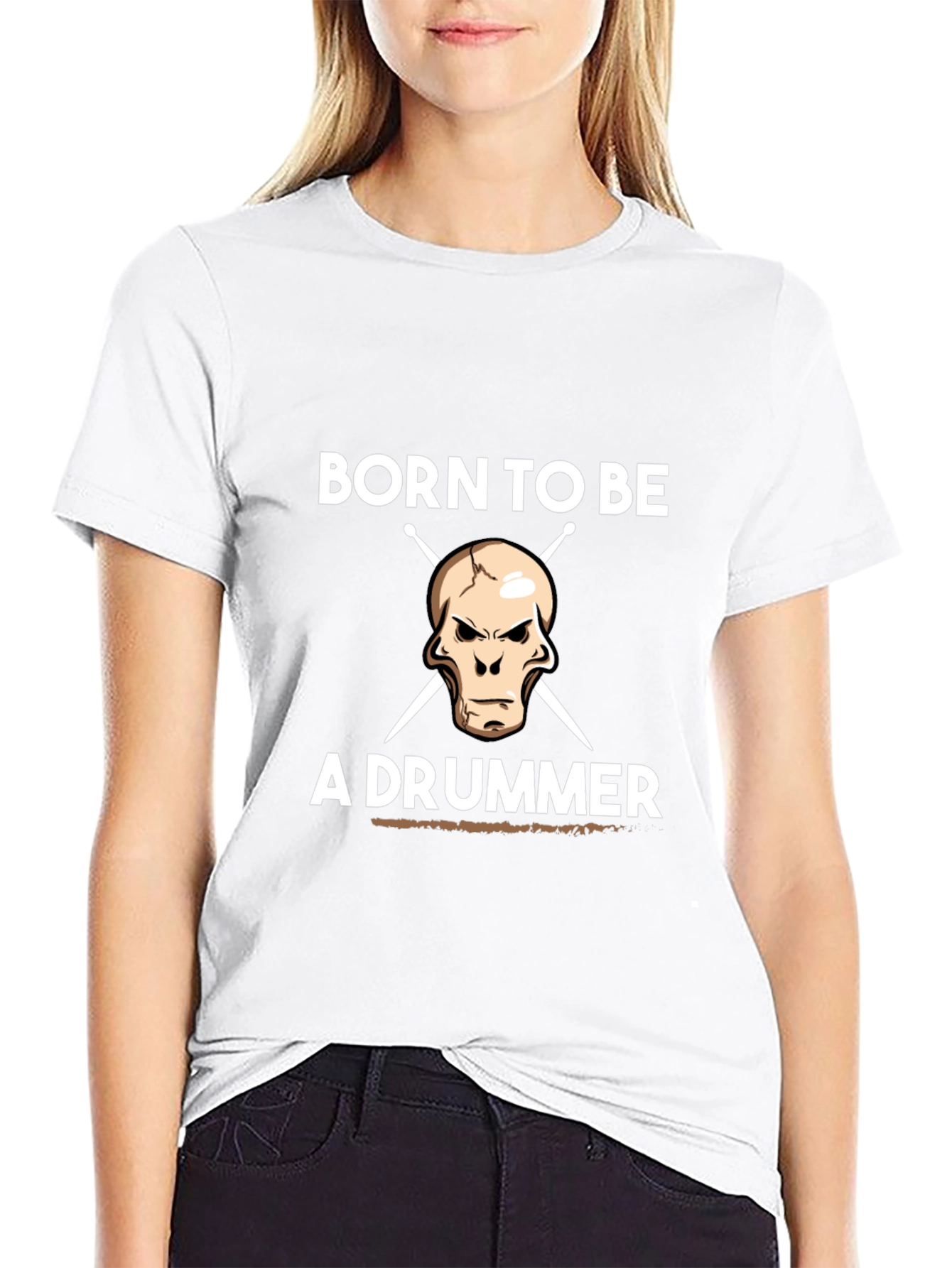 Born to Be a Drummer Graphic Tee - Black Cotton T-Shirt