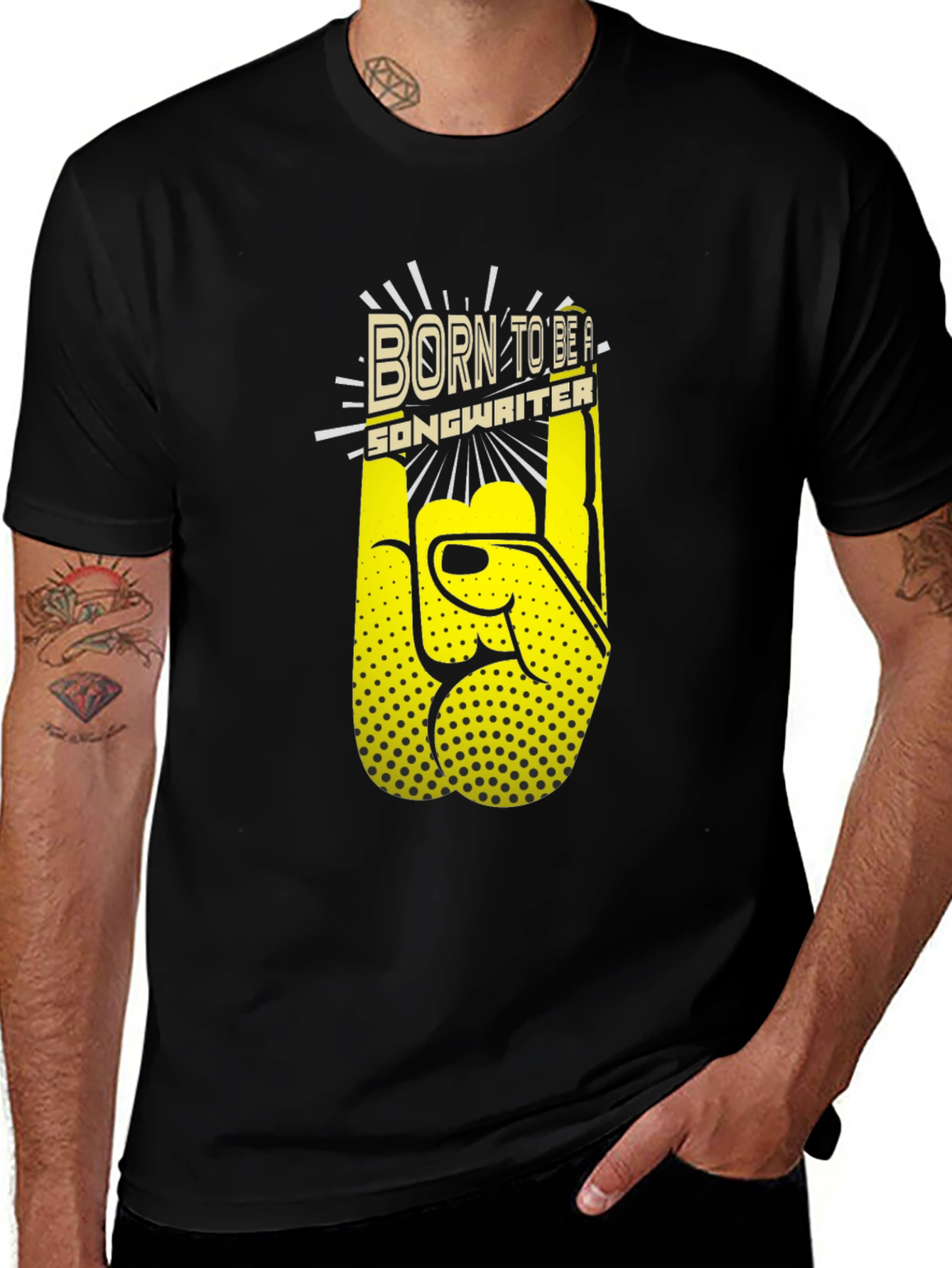 Born to Be a Songwriter Black Graphic Tee