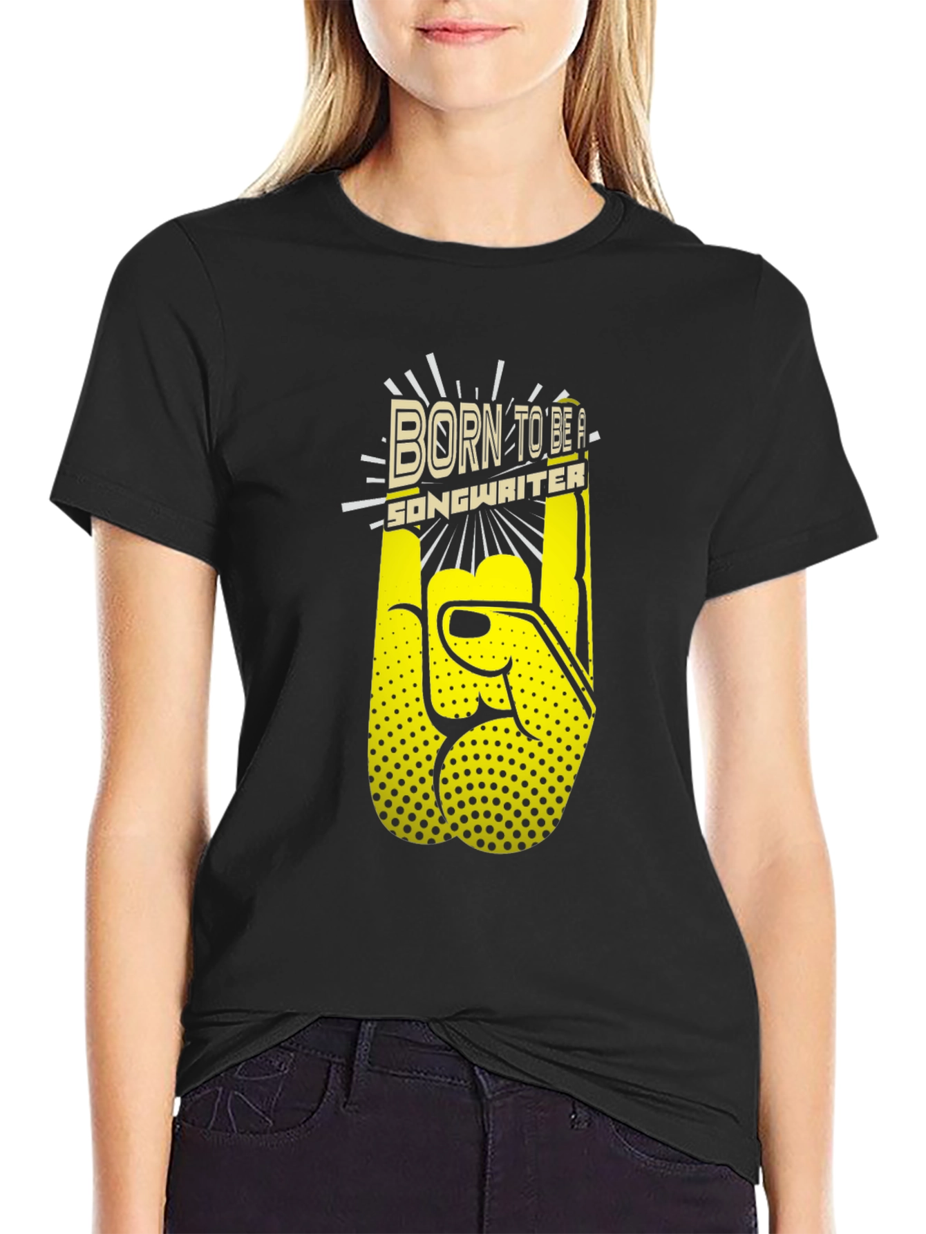 Born to Be a Songwriter Black Graphic Tee