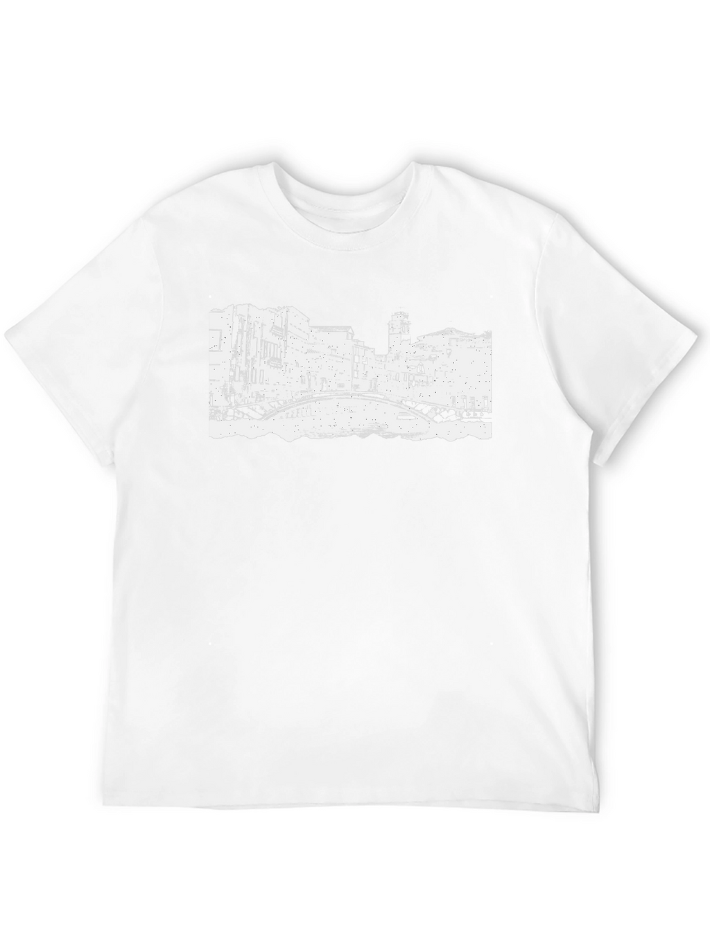 Black T-Shirt with Venice Bridge Graphic