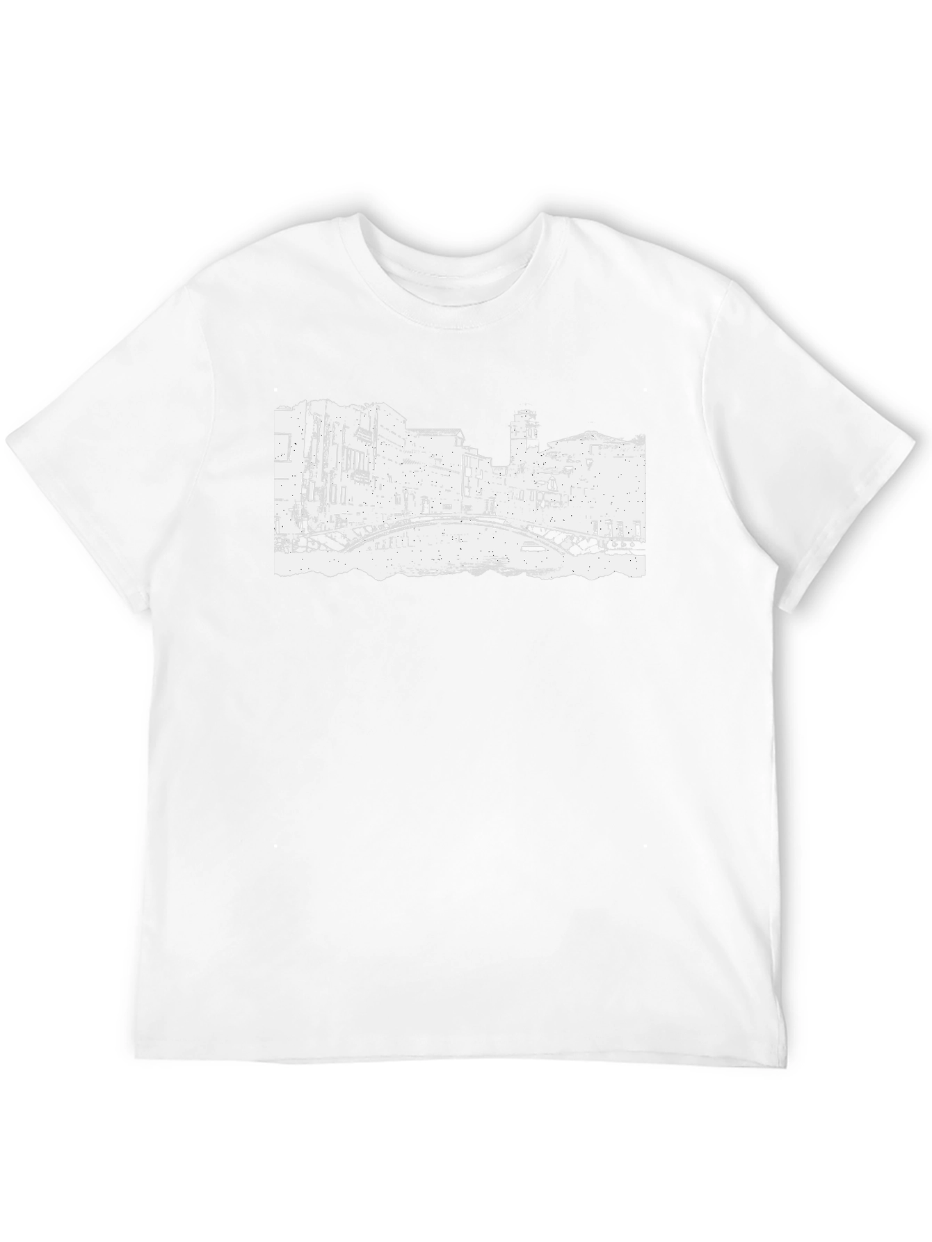 Black T-Shirt with Venice Bridge Graphic