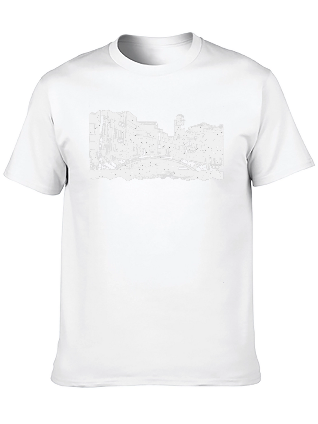 Black T-Shirt with Venice Bridge Graphic