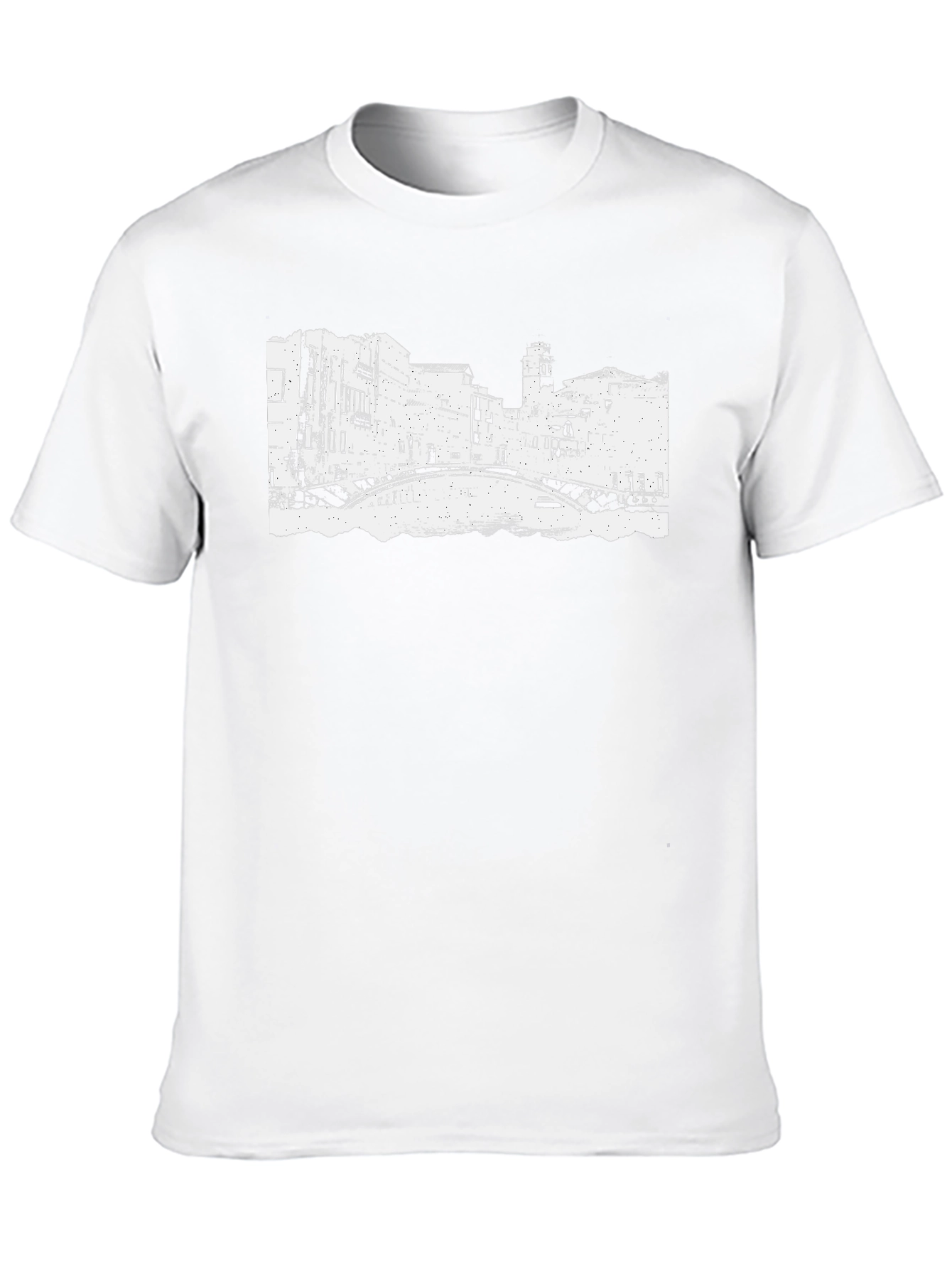 Black T-Shirt with Venice Bridge Graphic