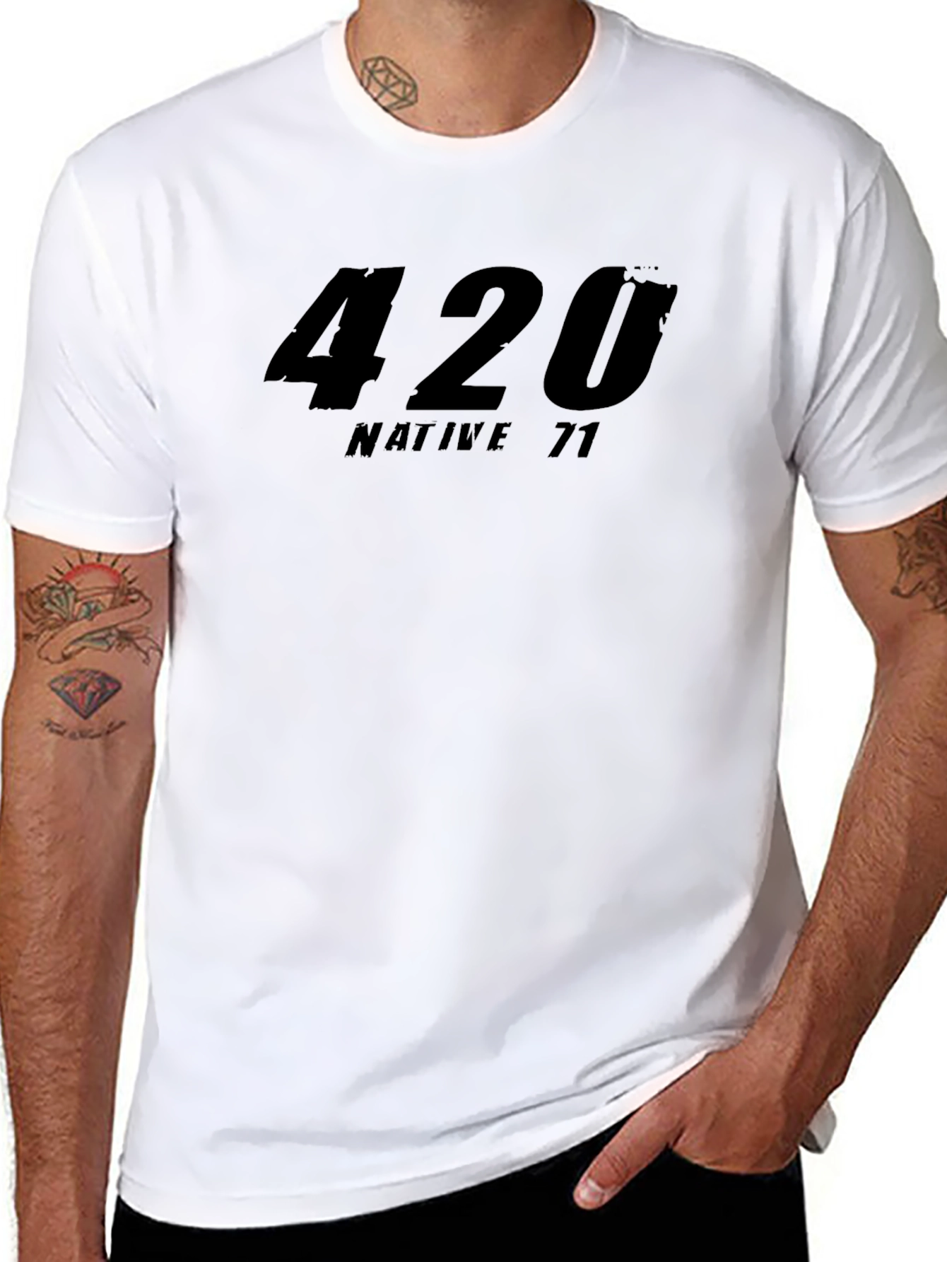 420 Native 71 Graphic Tee - Black Crew Neck T-Shirt