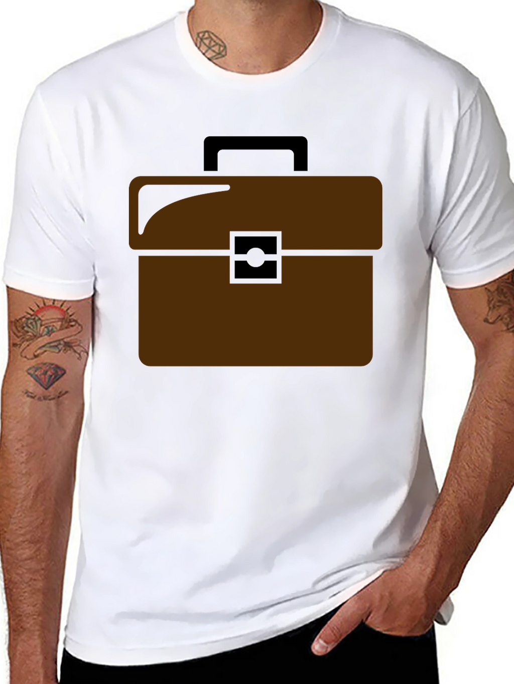 Brown Briefcase Graphic T-Shirt