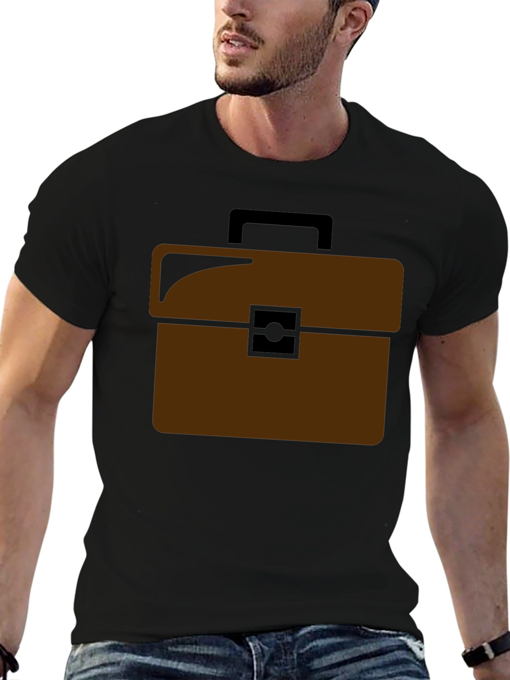 Brown Briefcase Graphic T-Shirt
