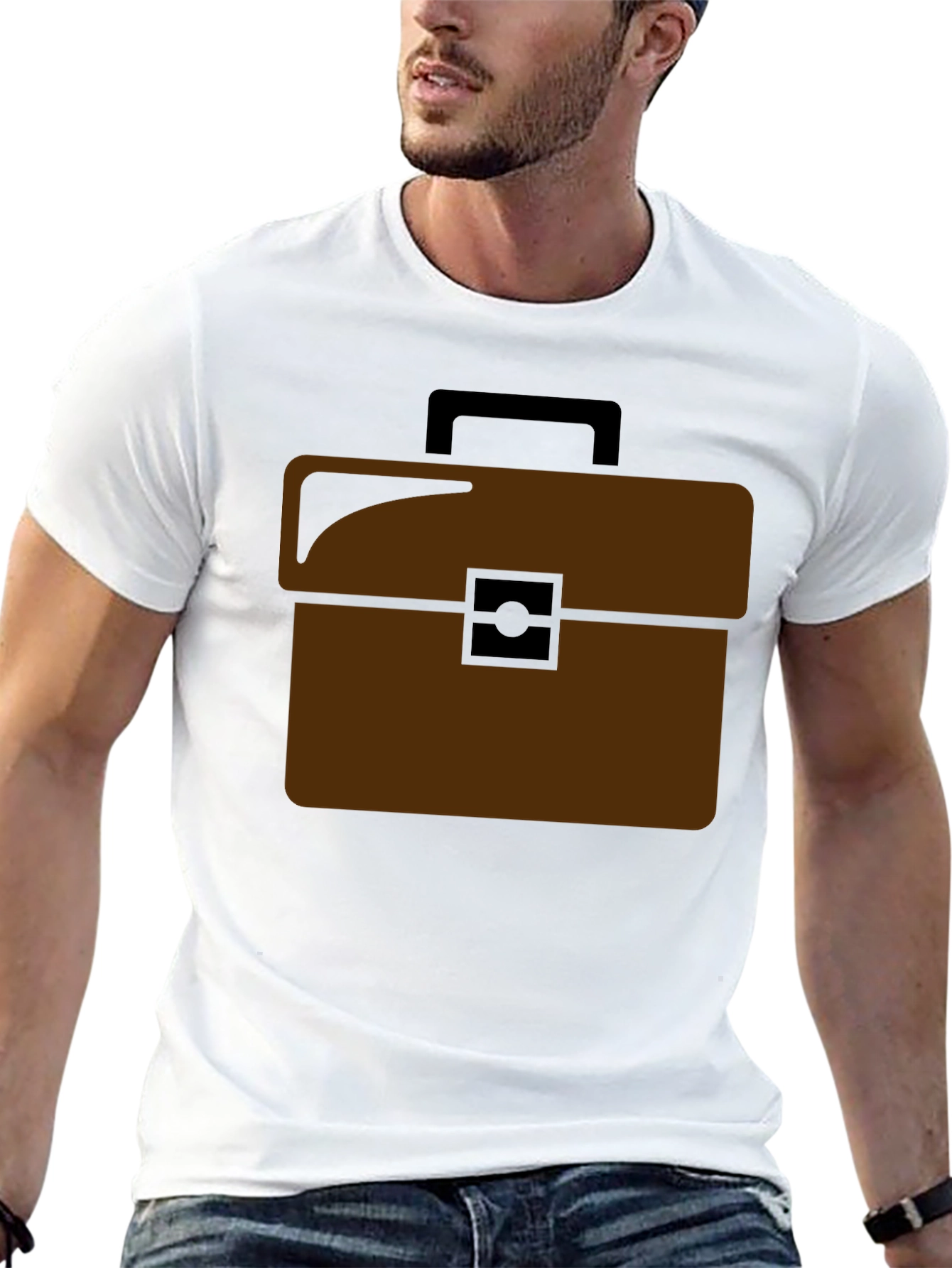 Brown Briefcase Graphic T-Shirt