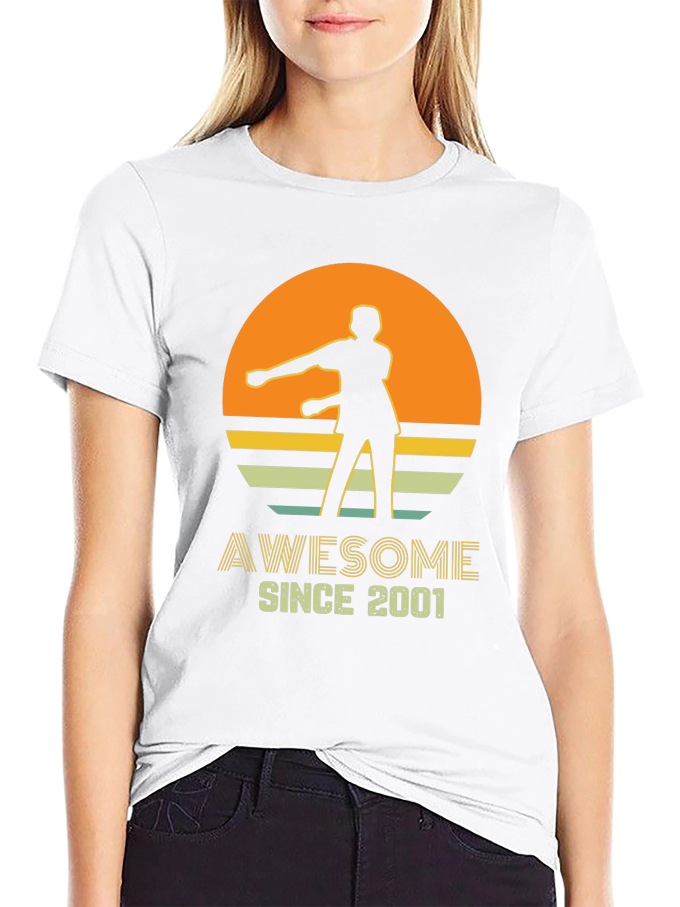 Awesome Since 2001 Retro Graphic T-Shirt