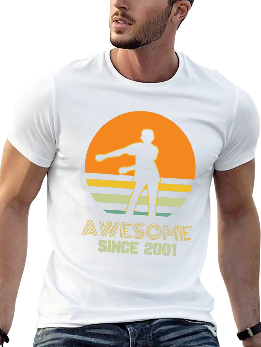 Awesome Since 2001 Retro Graphic T-Shirt