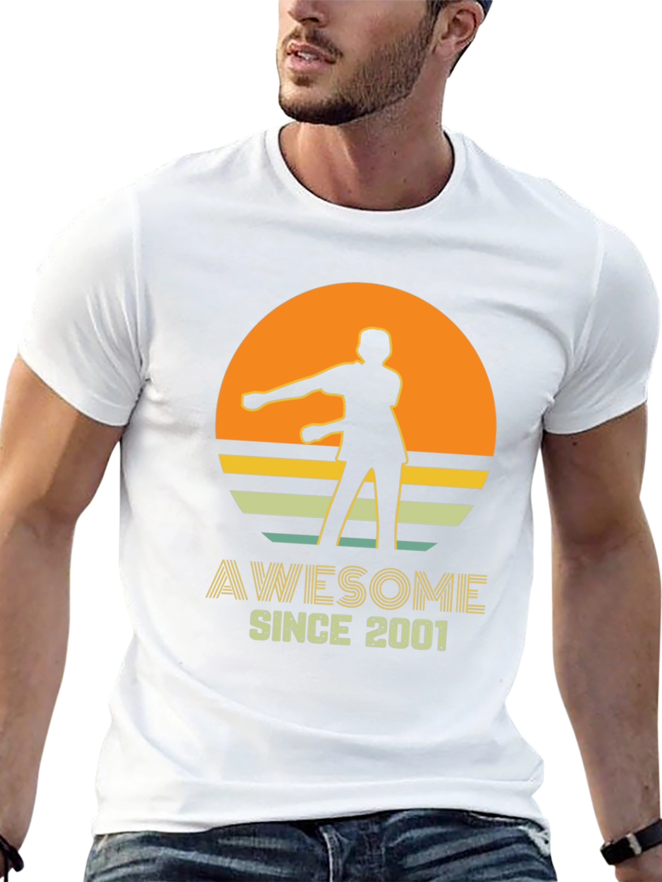 Awesome Since 2001 Retro Graphic T-Shirt