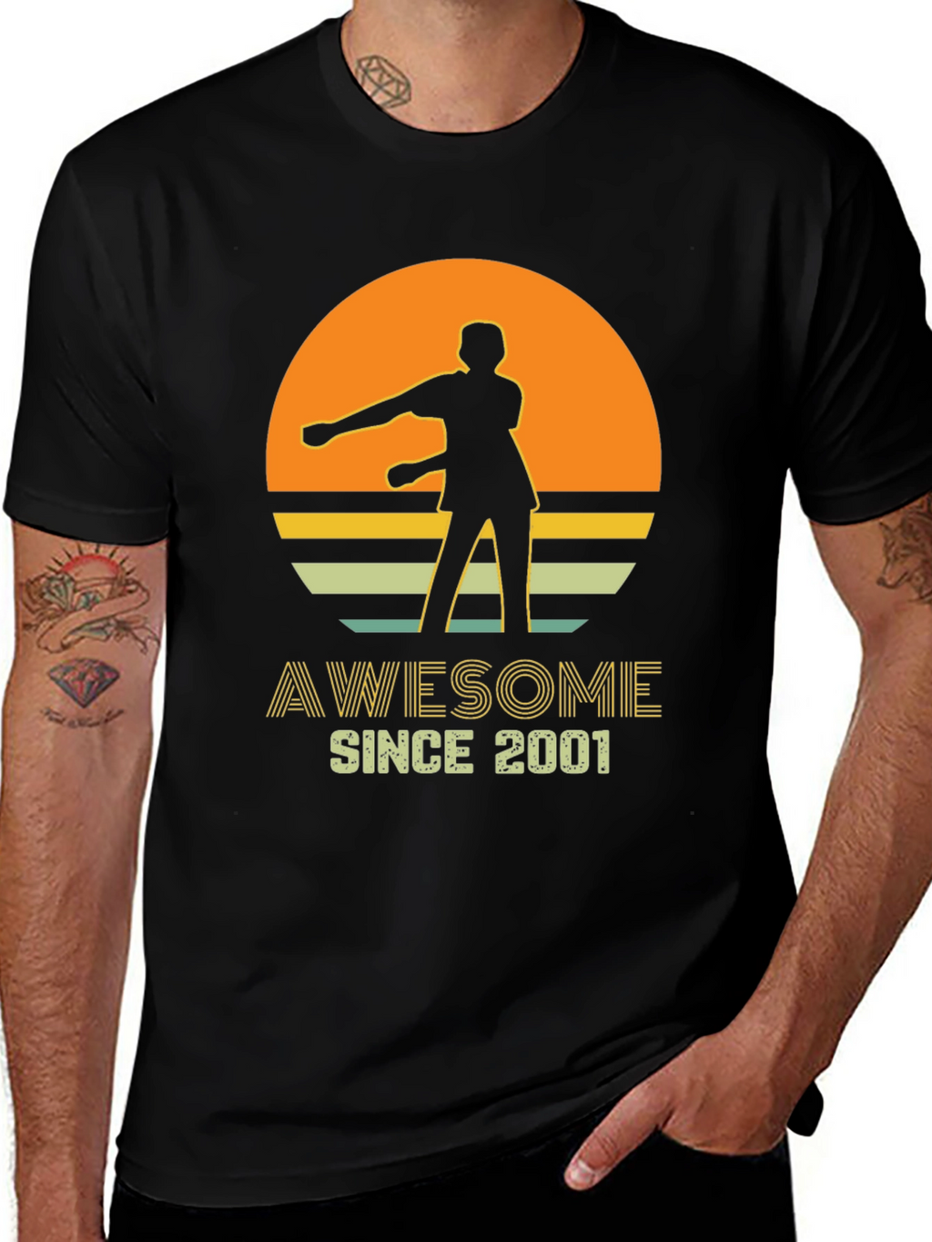 Awesome Since 2001 Retro Graphic T-Shirt