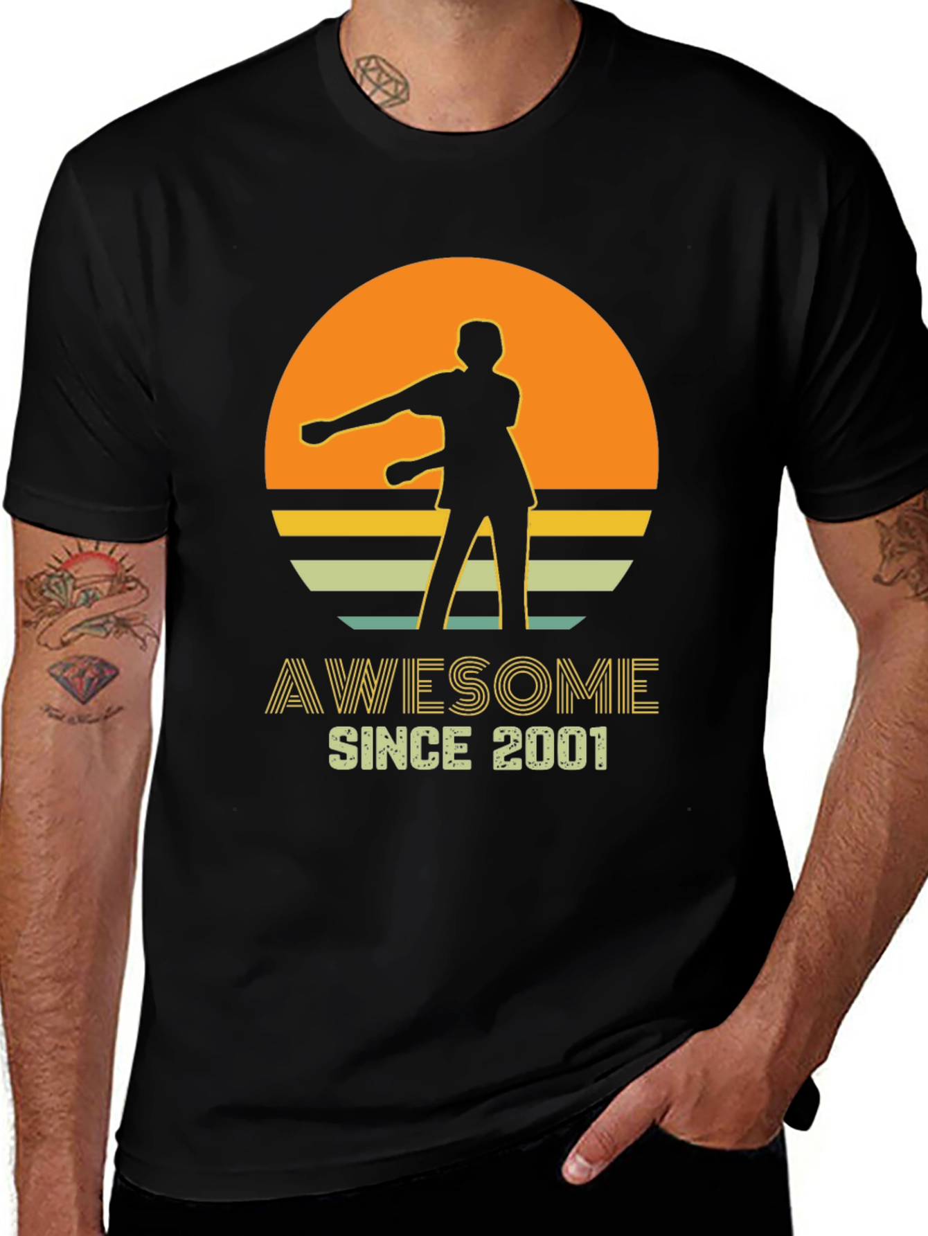 Awesome Since 2001 Retro Graphic T-Shirt