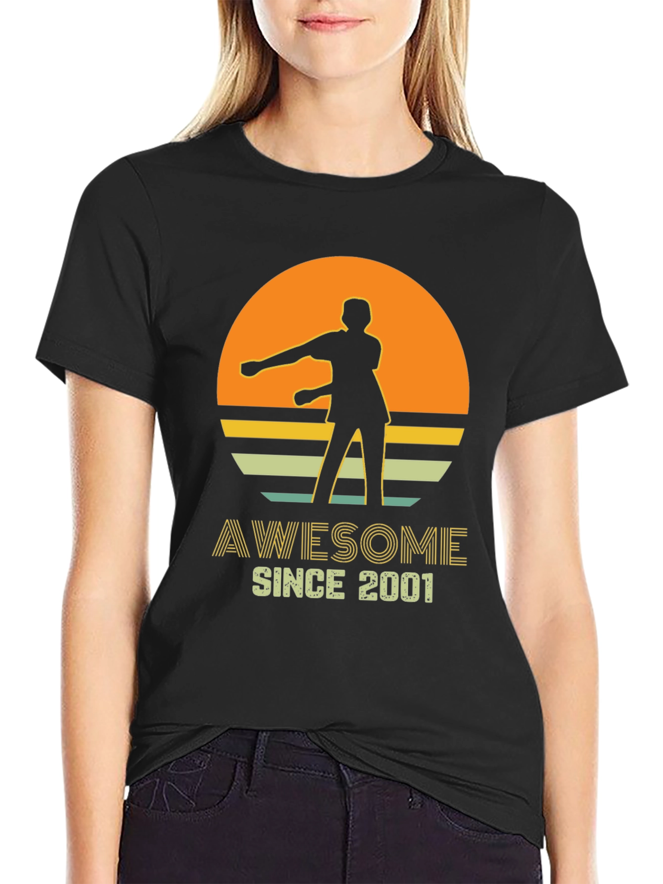 Awesome Since 2001 Retro Graphic T-Shirt