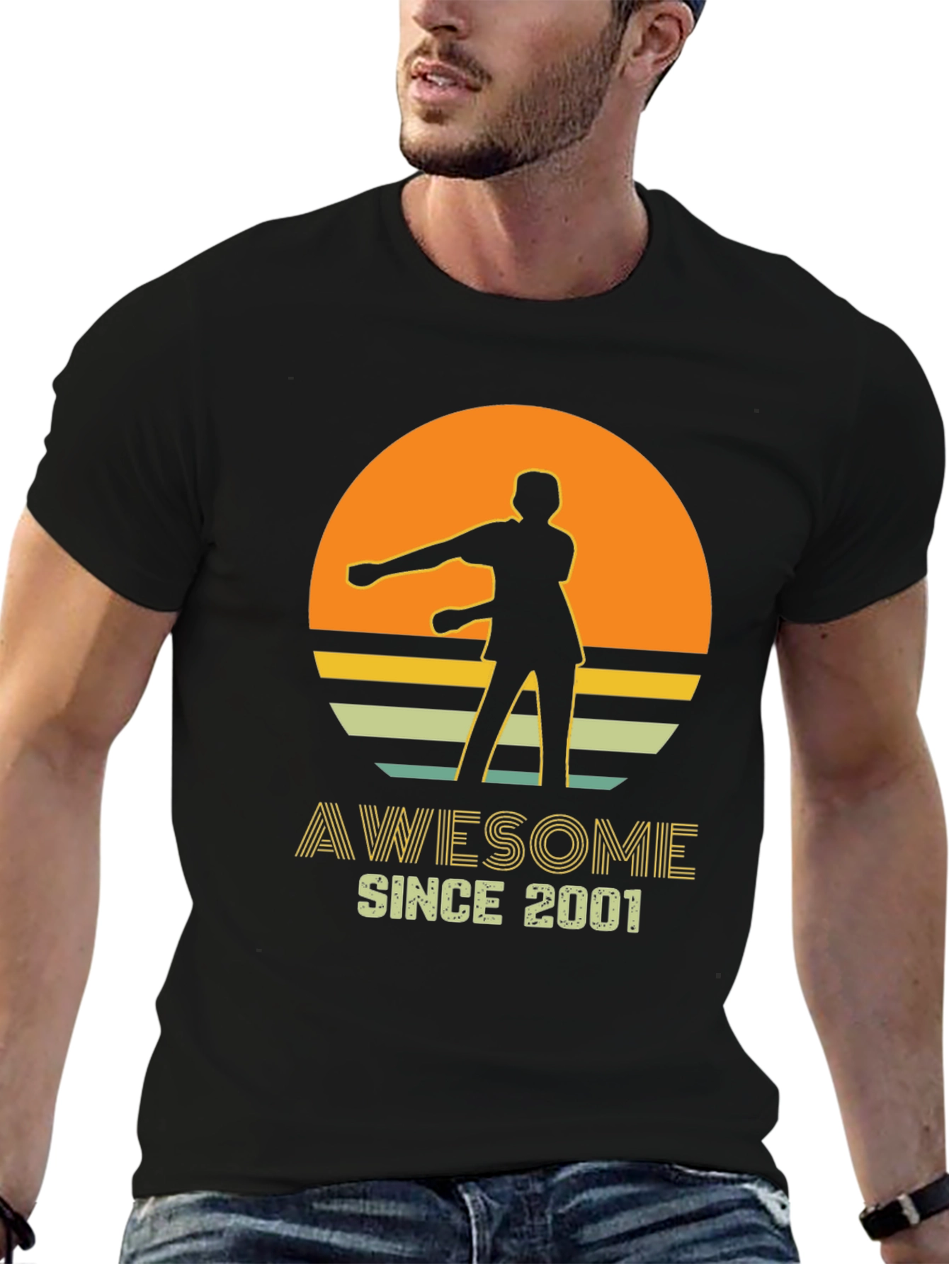 Awesome Since 2001 Retro Graphic T-Shirt