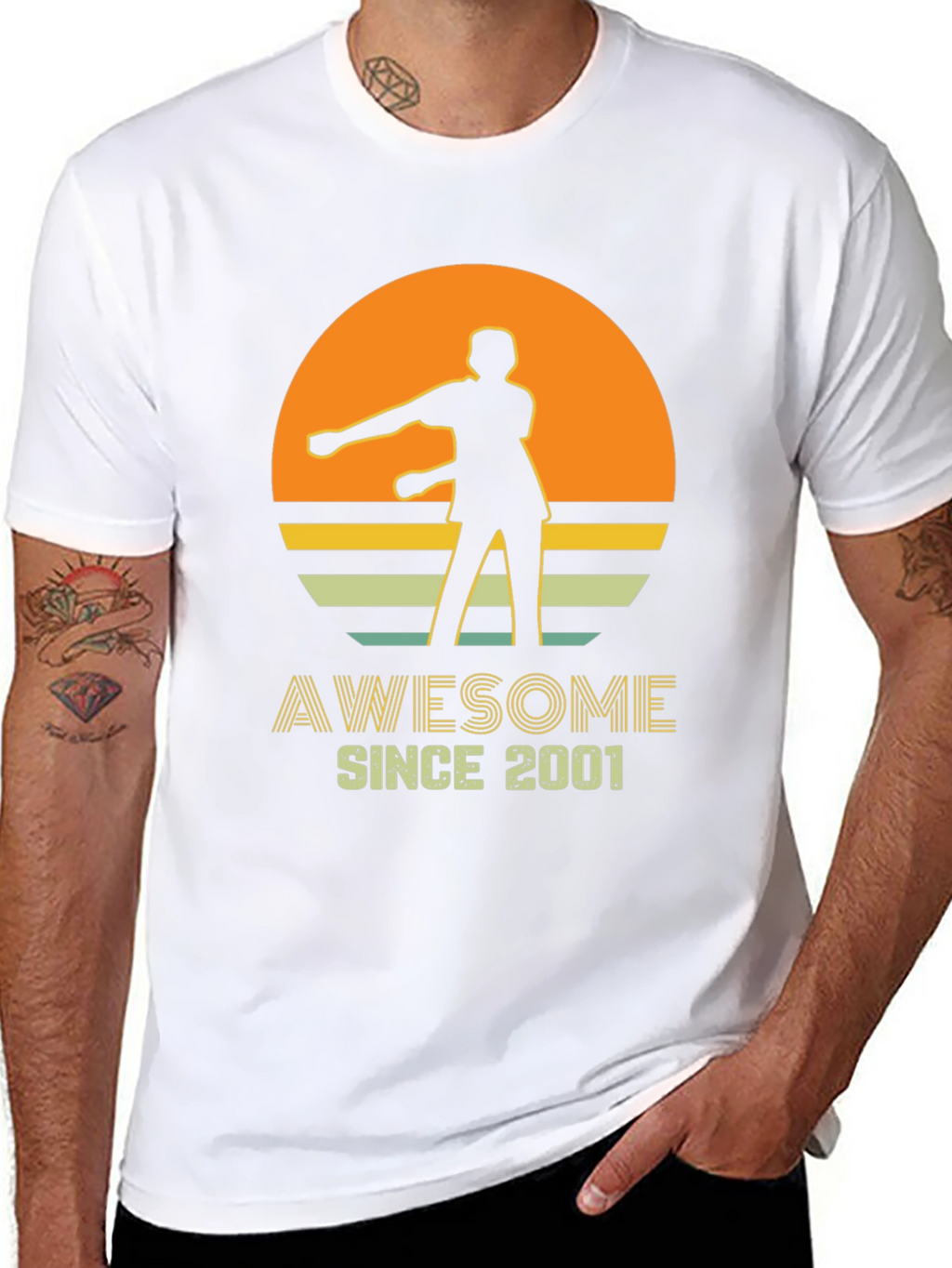 Awesome Since 2001 Retro Graphic T-Shirt