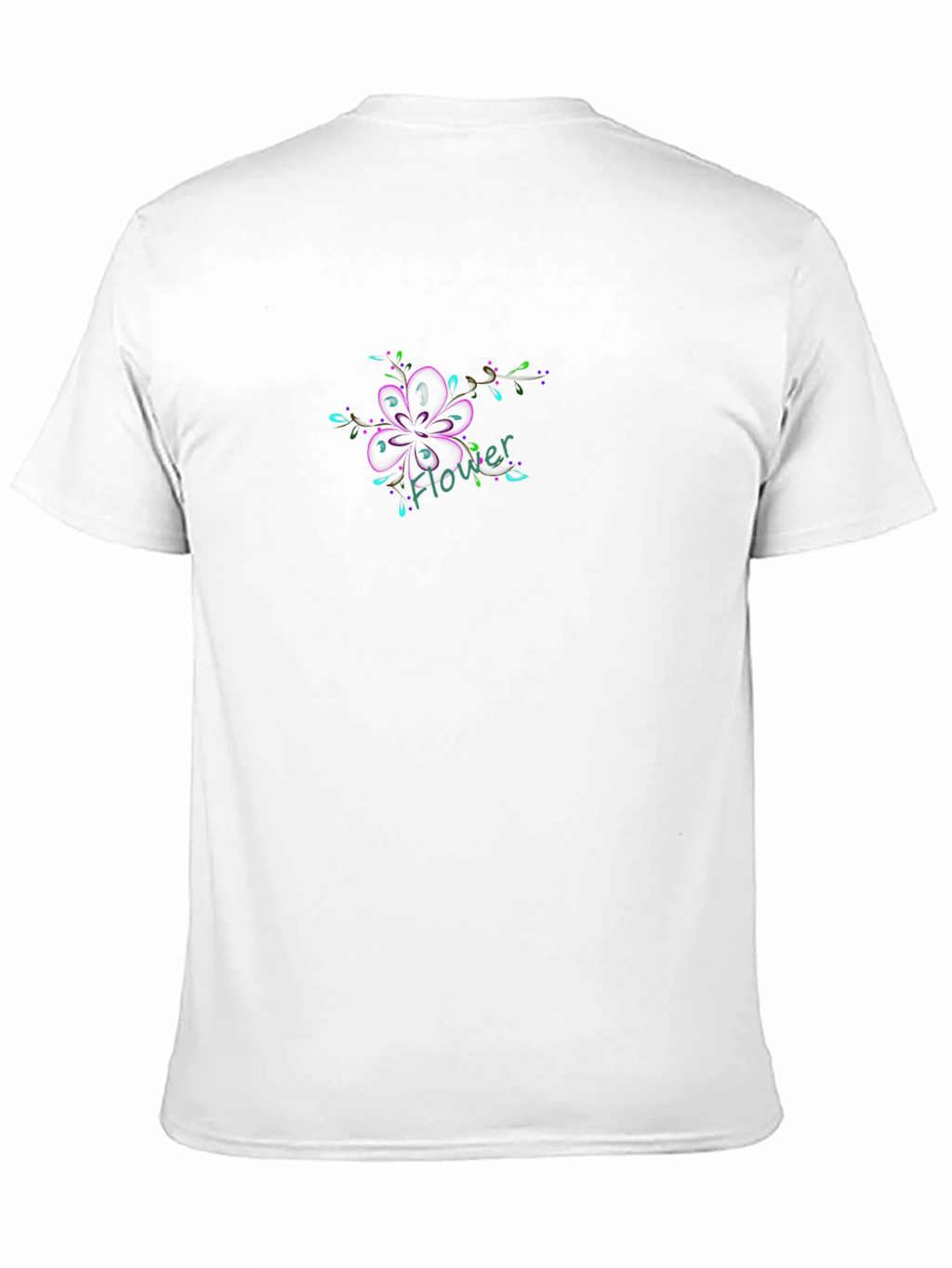 Black T-Shirt with Flower Graphic