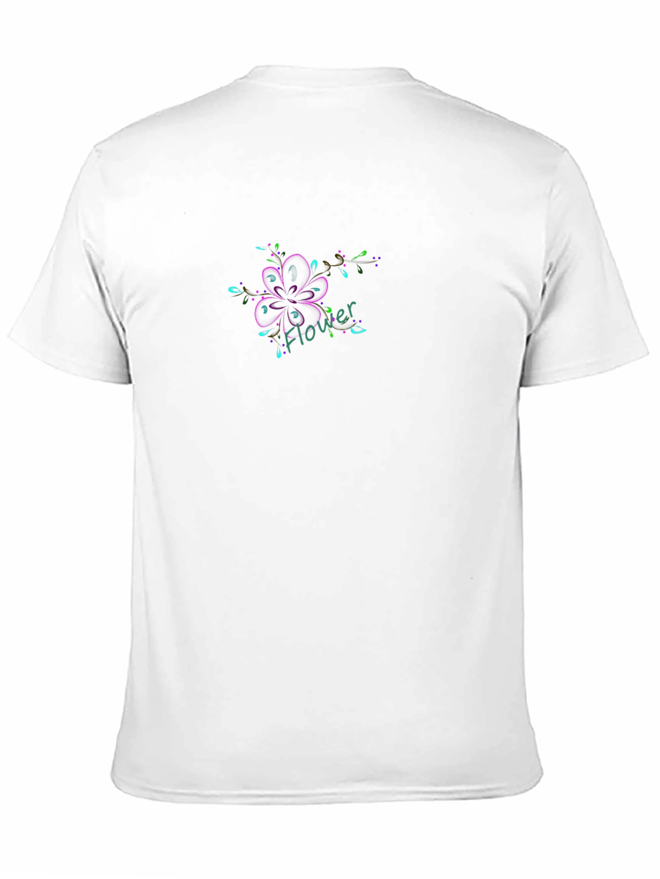 Black T-Shirt with Flower Graphic