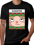 Gangster Elf Graphic Tee - Mens Black T-Shirt