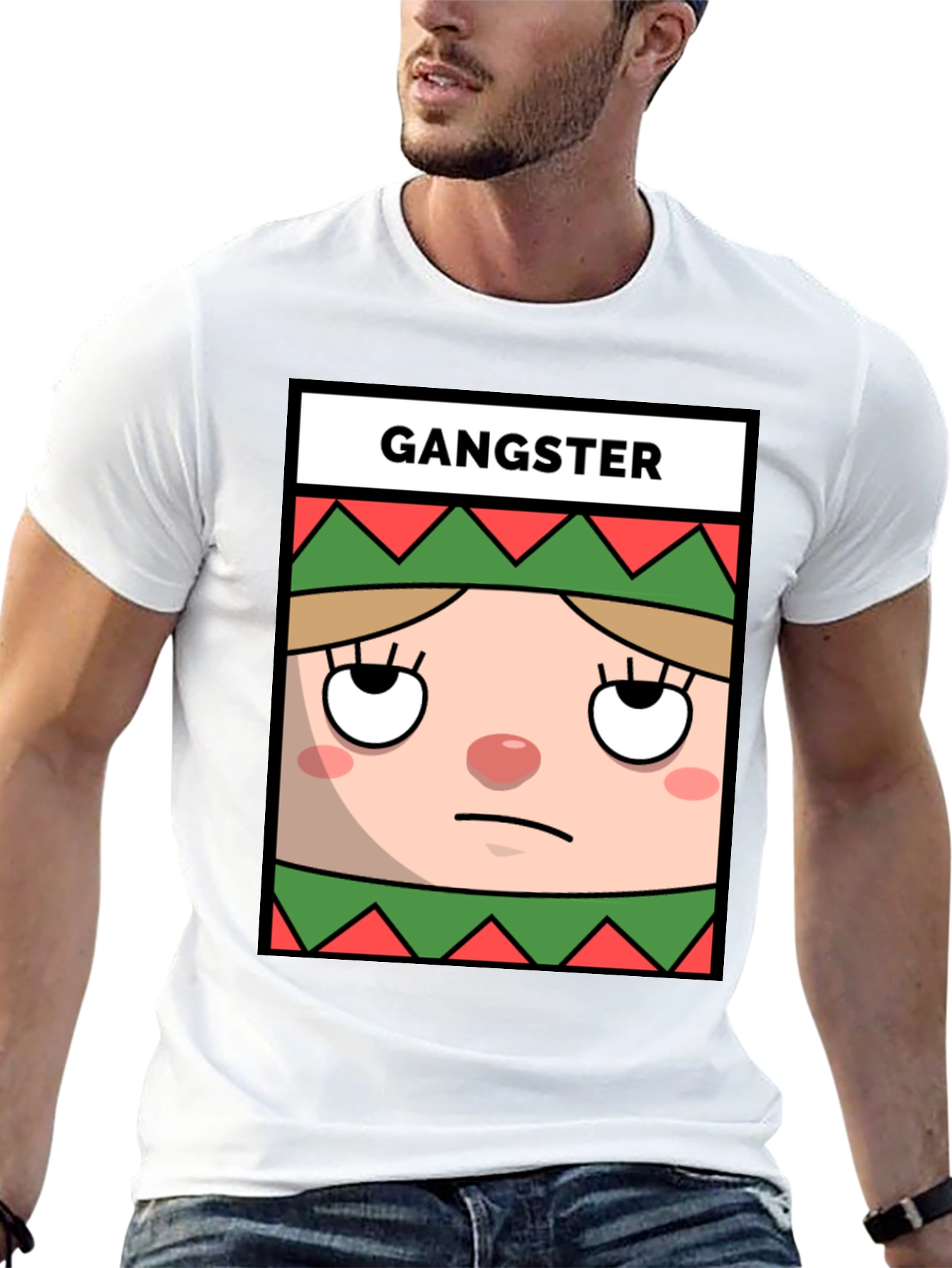 Gangster Elf Graphic Tee - Mens Black T-Shirt