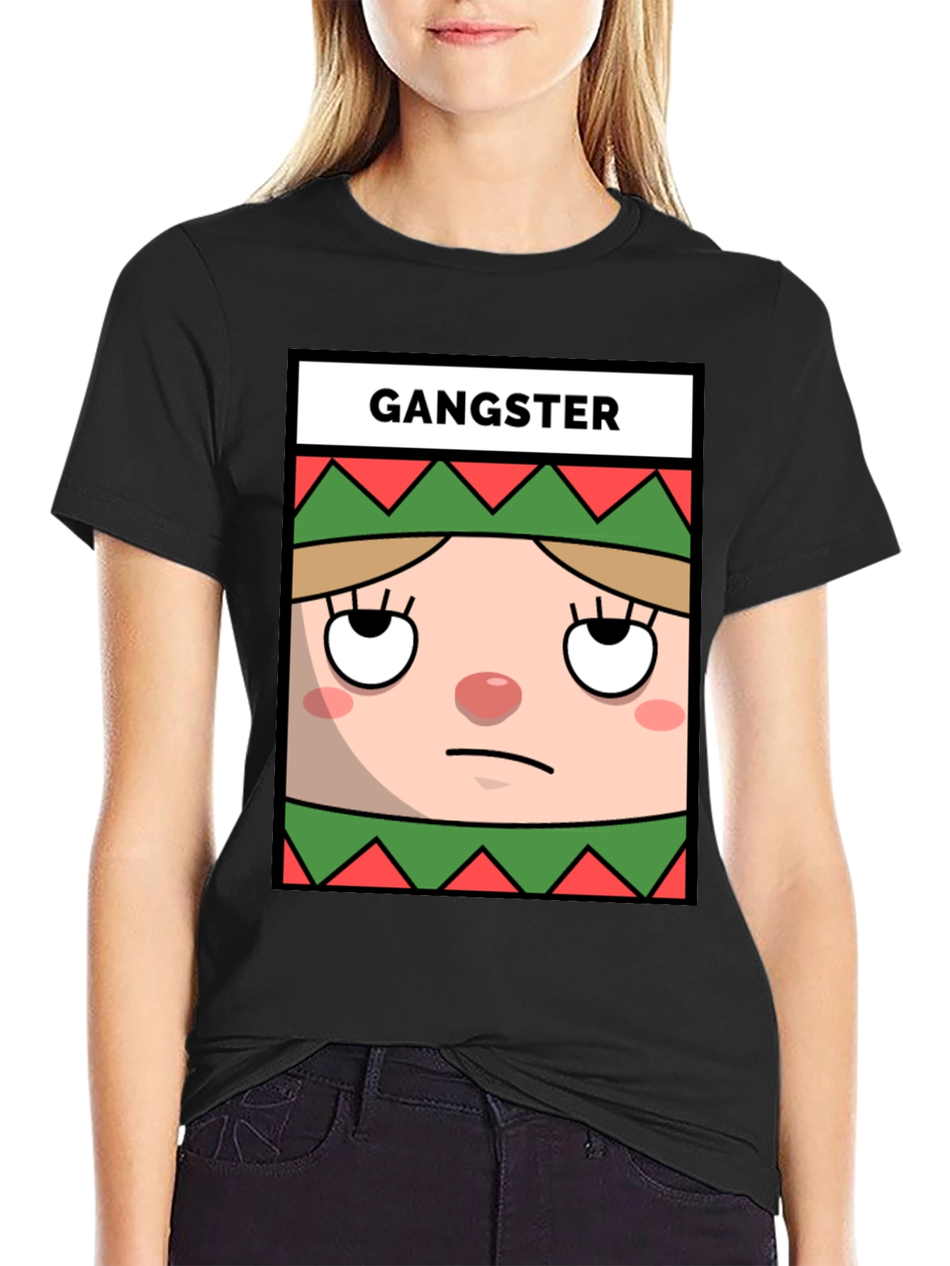 Gangster Elf Graphic Tee - Mens Black T-Shirt
