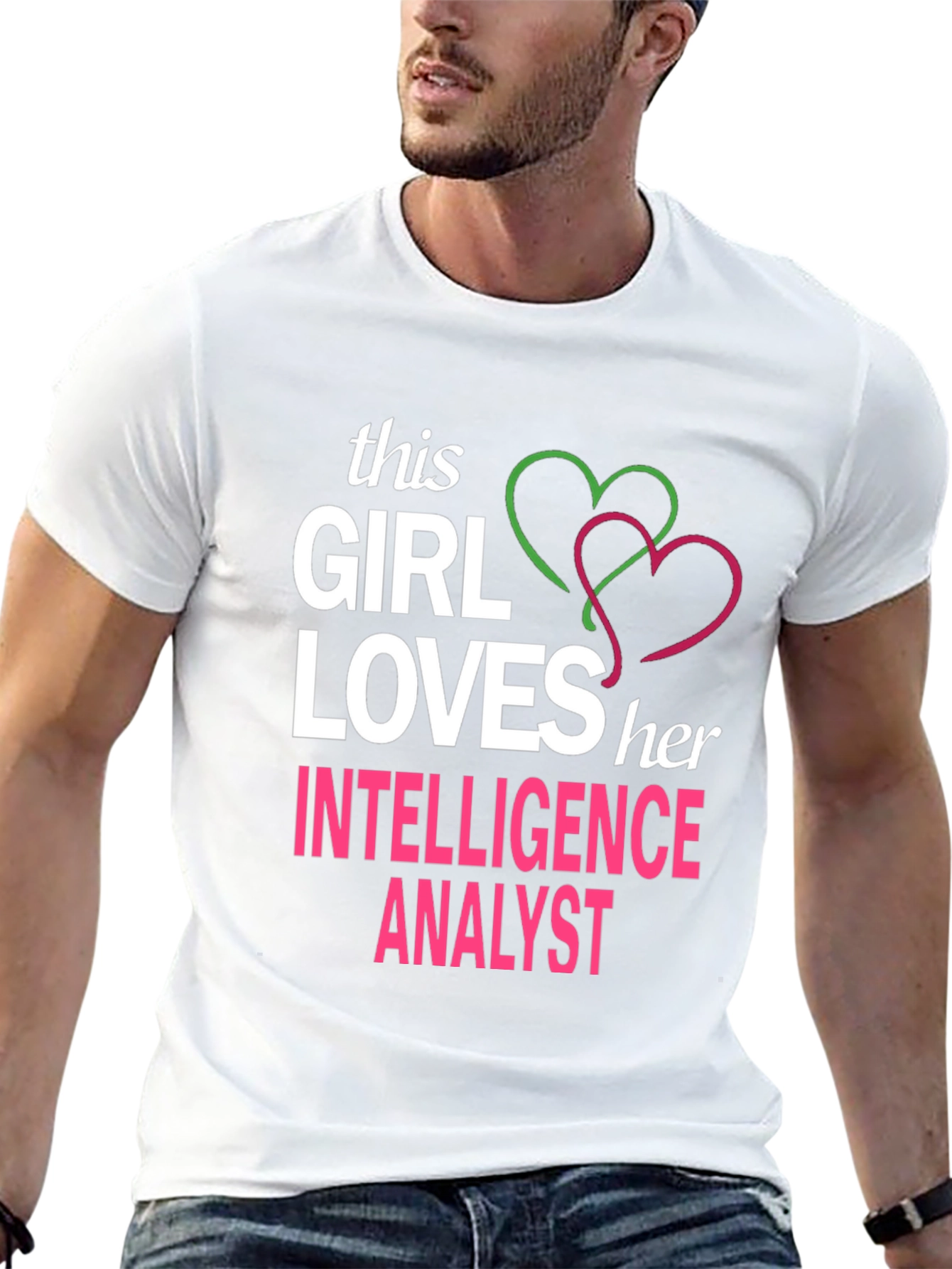 Girl Loves Her Intelligence Analyst Graphic T-Shirt